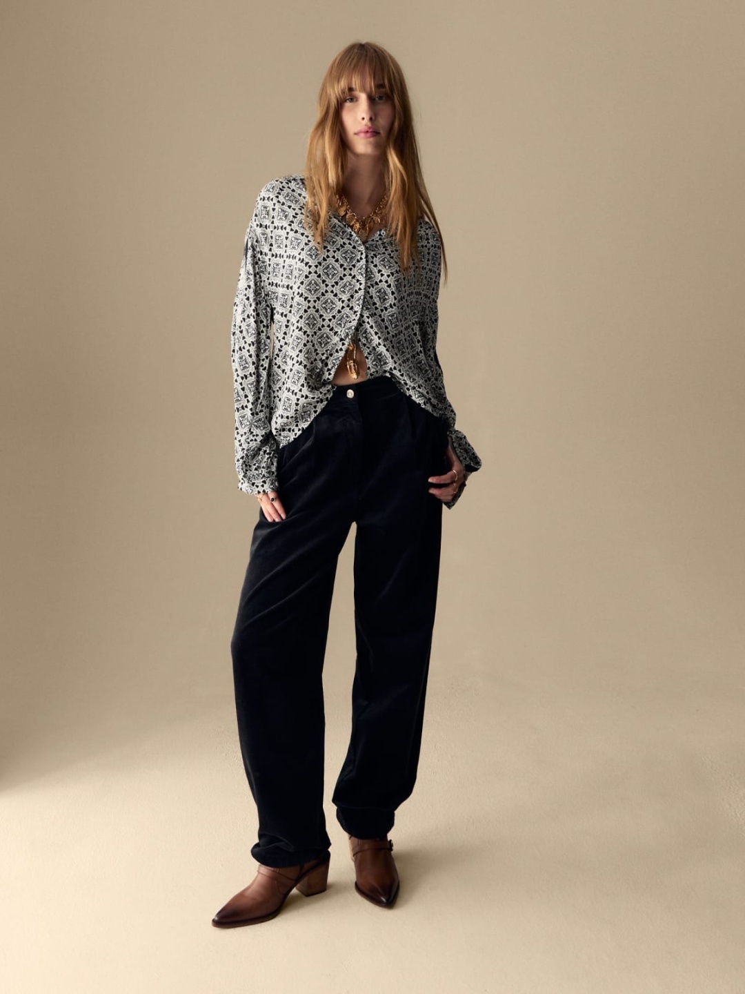 

Marks & Spencer Animal Print Top, Off white