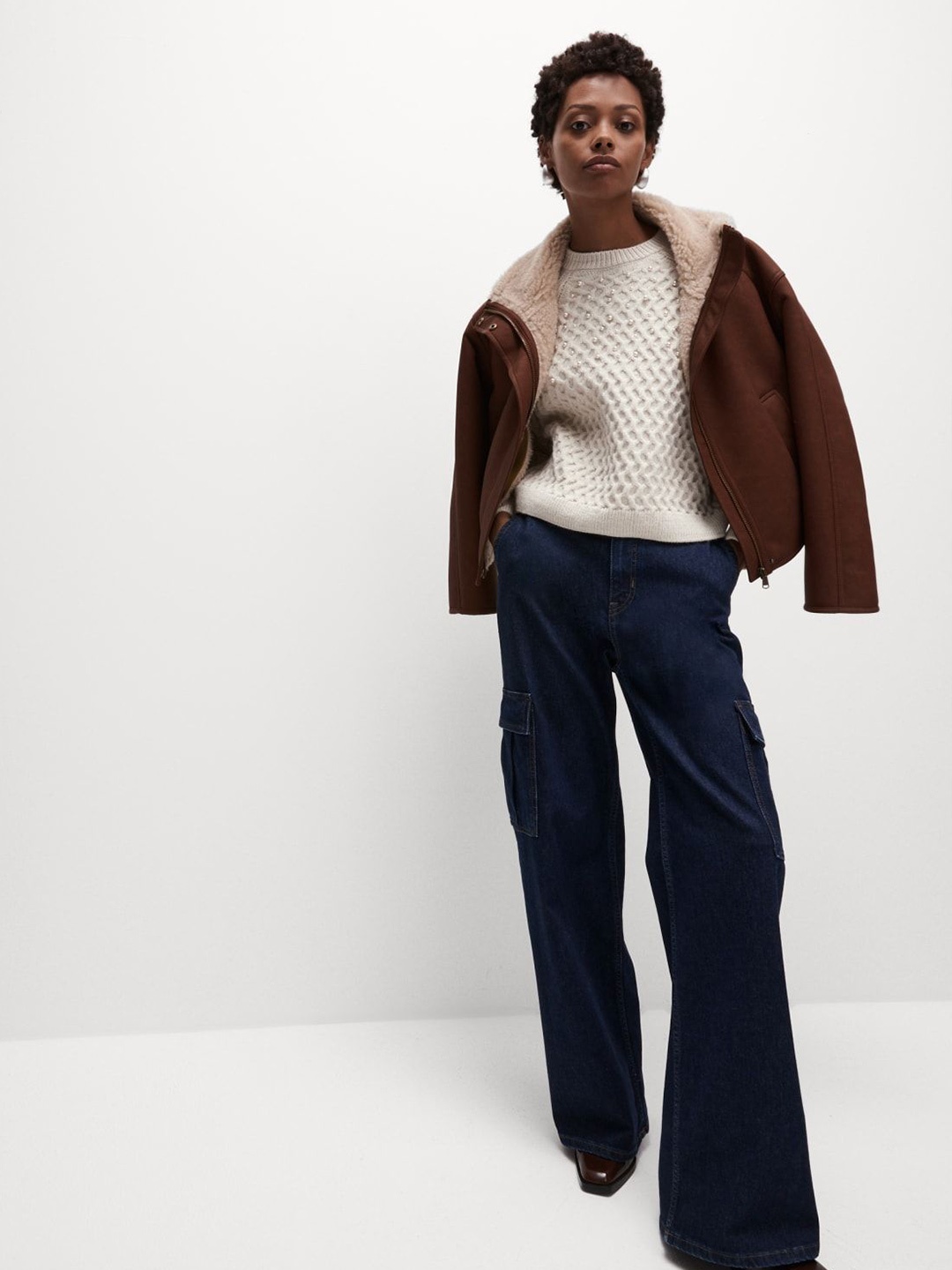 

Marks & Spencer Women Embroidered Pullover with Embellished Detail, Cream
