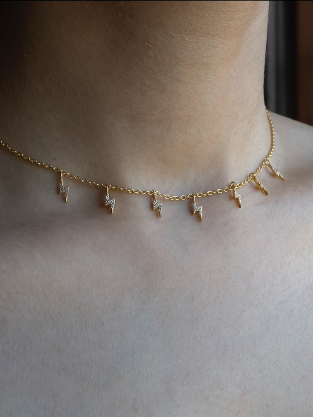

Anushka Jain Jewellery Sterling Silver Gold-Plated Cubic Zirconia Necklace