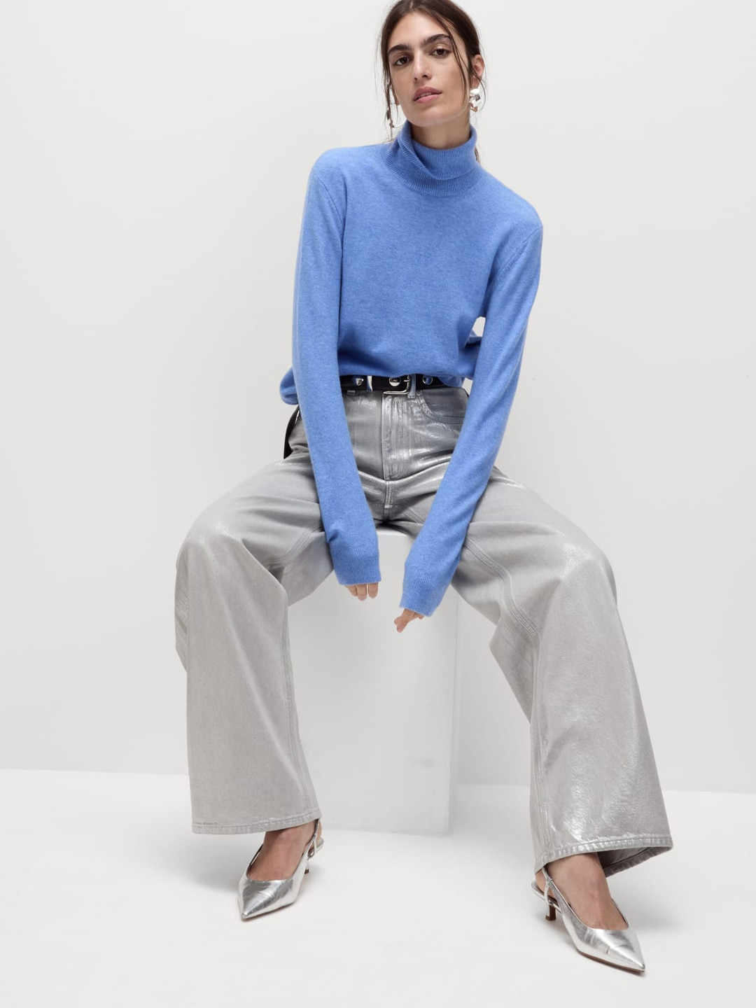 

Marks & Spencer Women Speckled Pullover, Blue