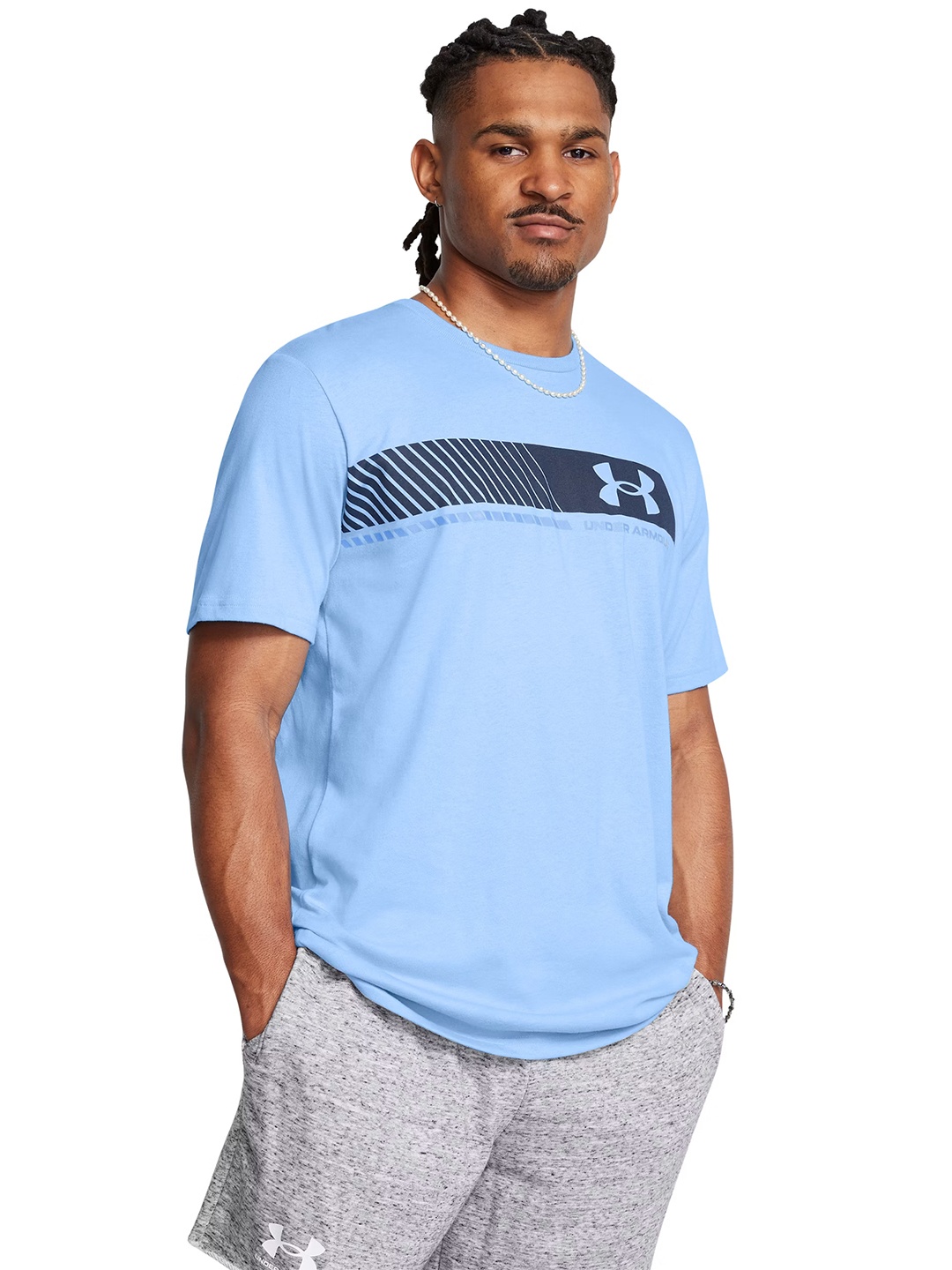 

UNDER ARMOUR Left Chest Stripe Training T-shirt, Blue