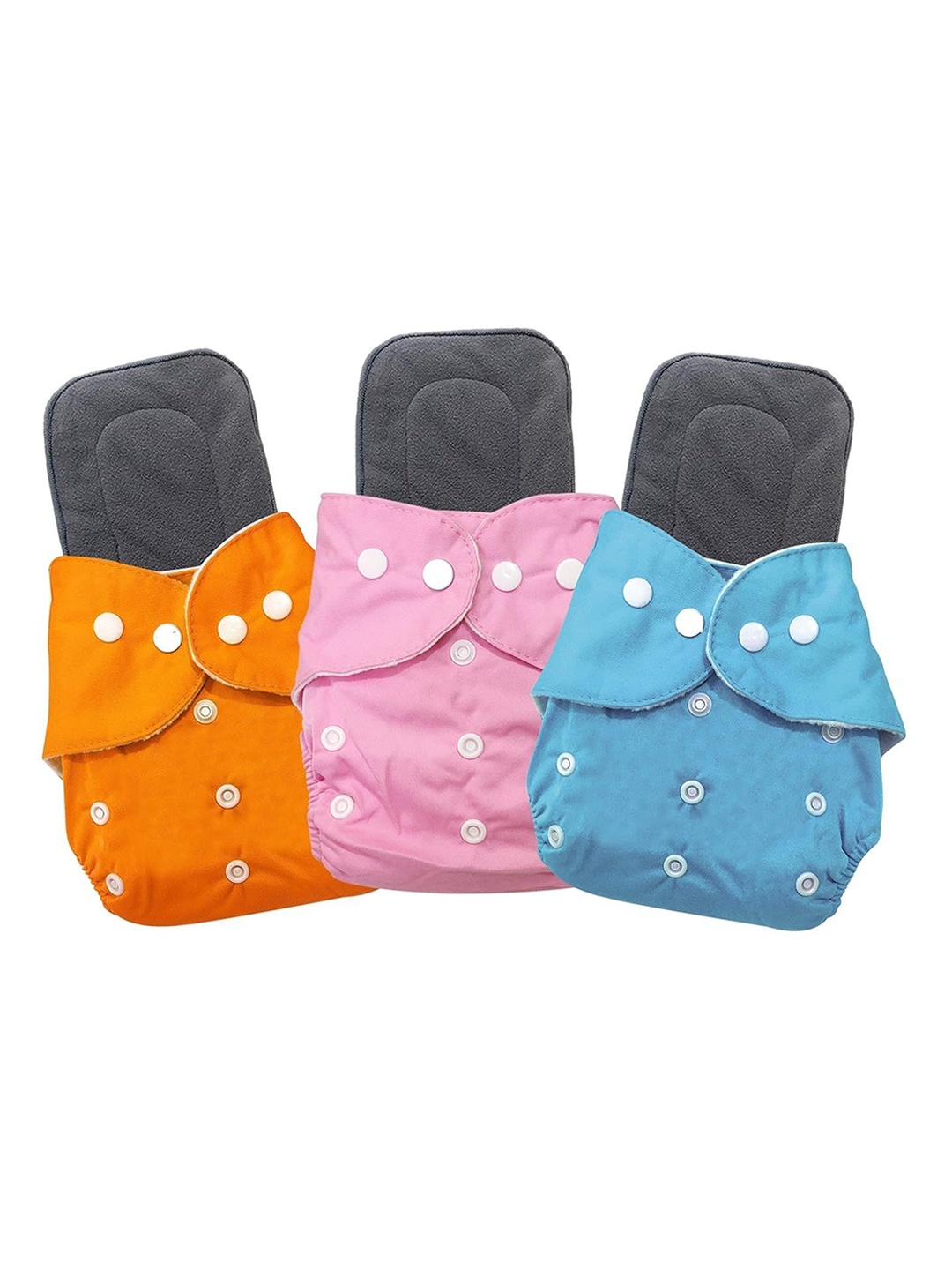 

Kritiu Kids 3Pcs Reusable Waterproof Cloth Diapers With Insert Pad, Orange