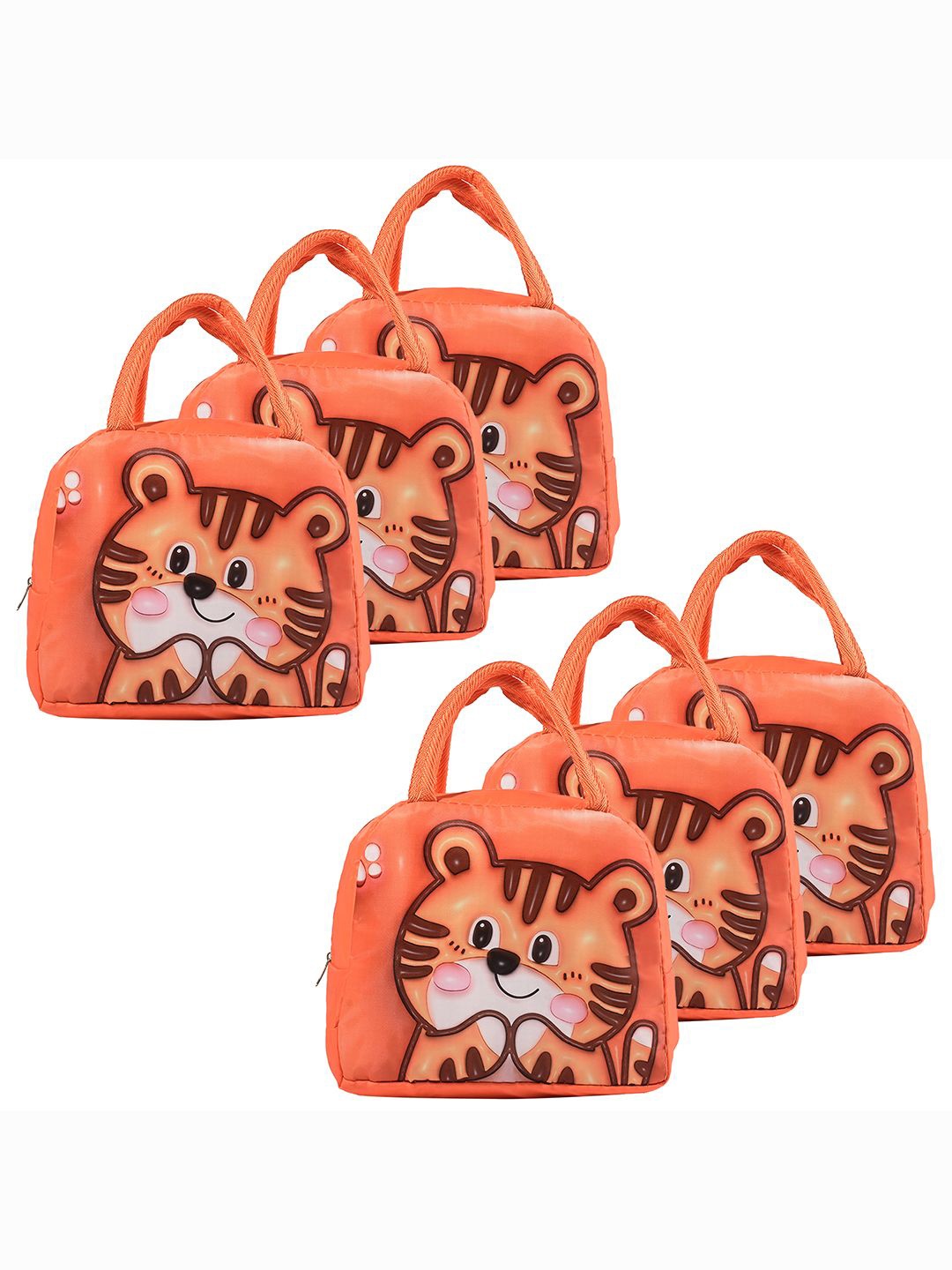 

Kuber Industries Set of 6 Other Prints Lunch bags Travel Accessory, Orange