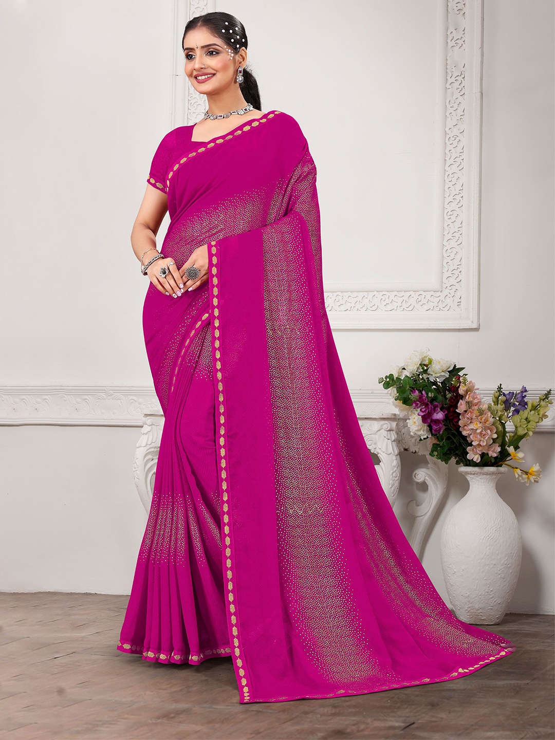 

Laxmipati Printed Saree, Pink