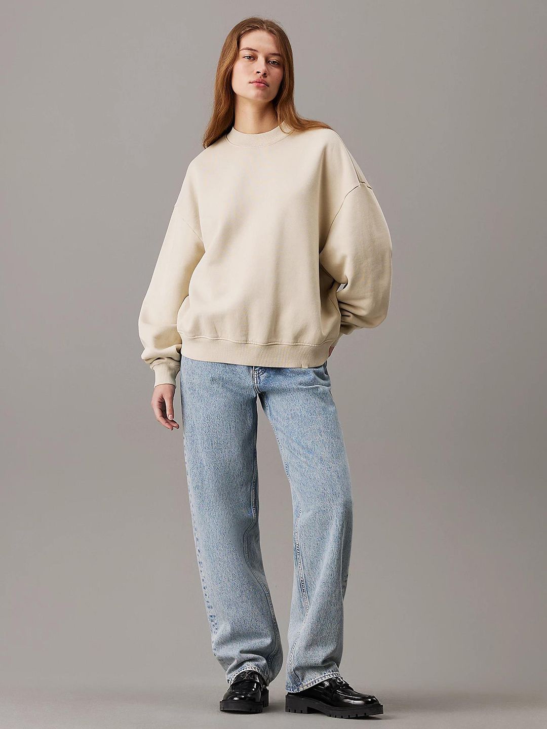 

Stylecast X Kotty Women Round Neck Long Sleeves Sweatshirt, Beige