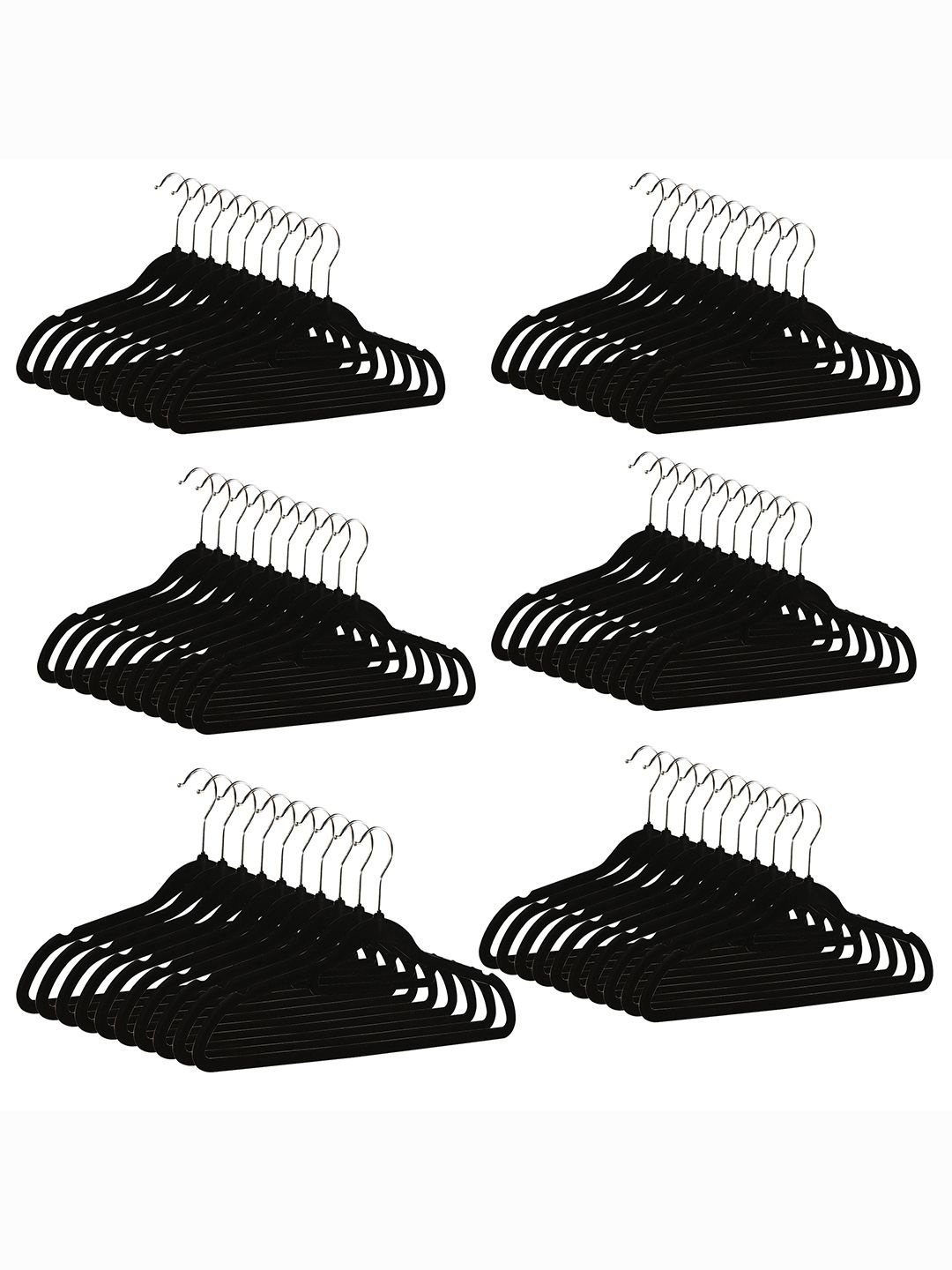 

Kuber Industries 60-Pcs Black Clothes Hangers
