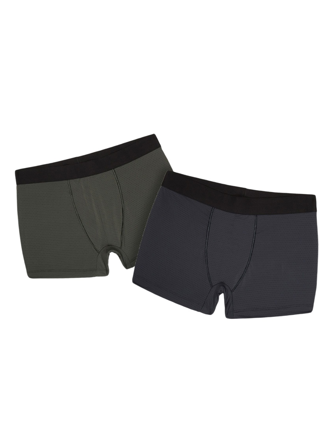 

BLUE TYGA Pack Of 2 Breathability Trunks 2033117000721-Olive and DarkGrey