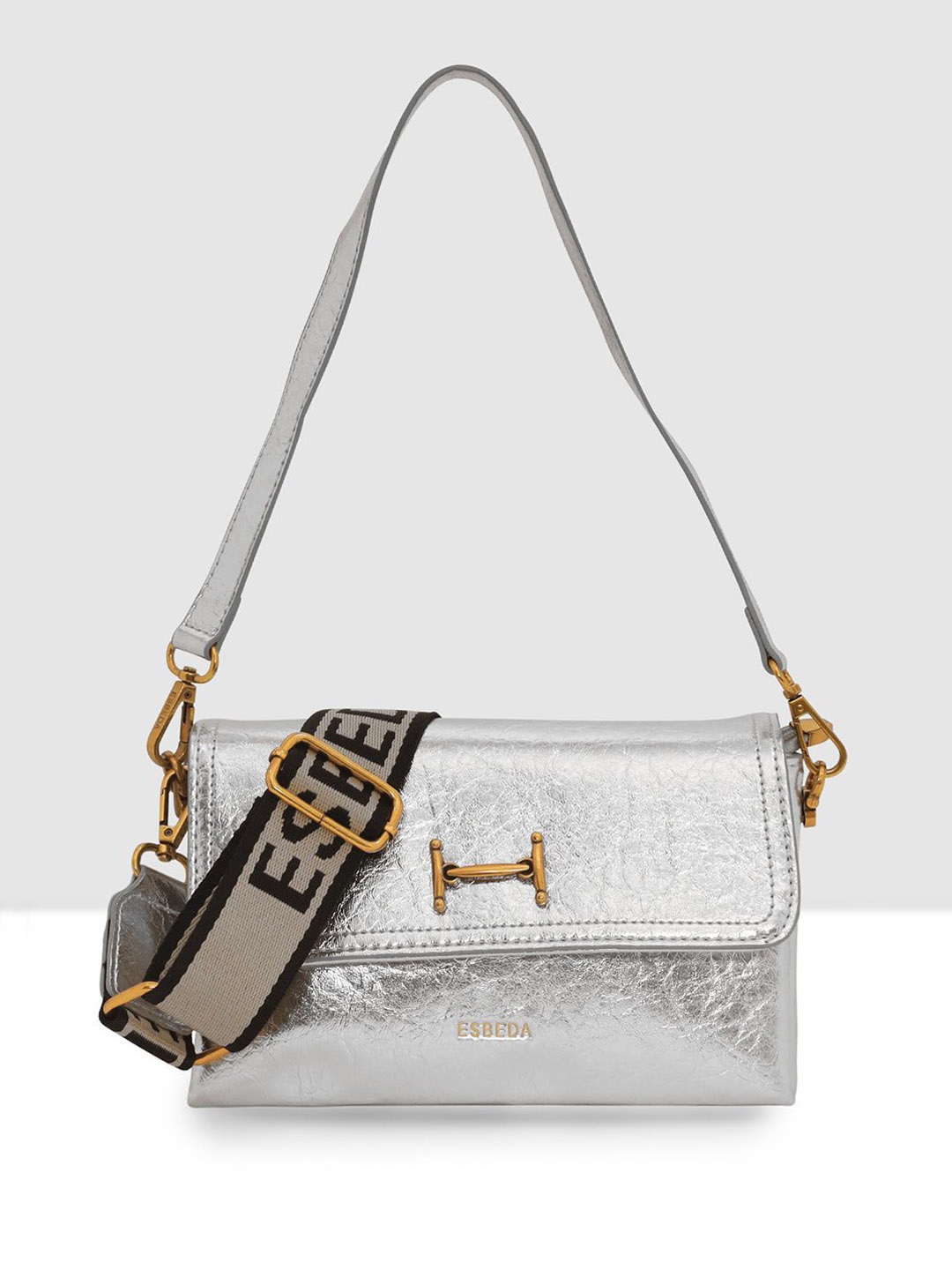 

ESBEDA PU Swagger Sling Bag with Bow Detail, Silver