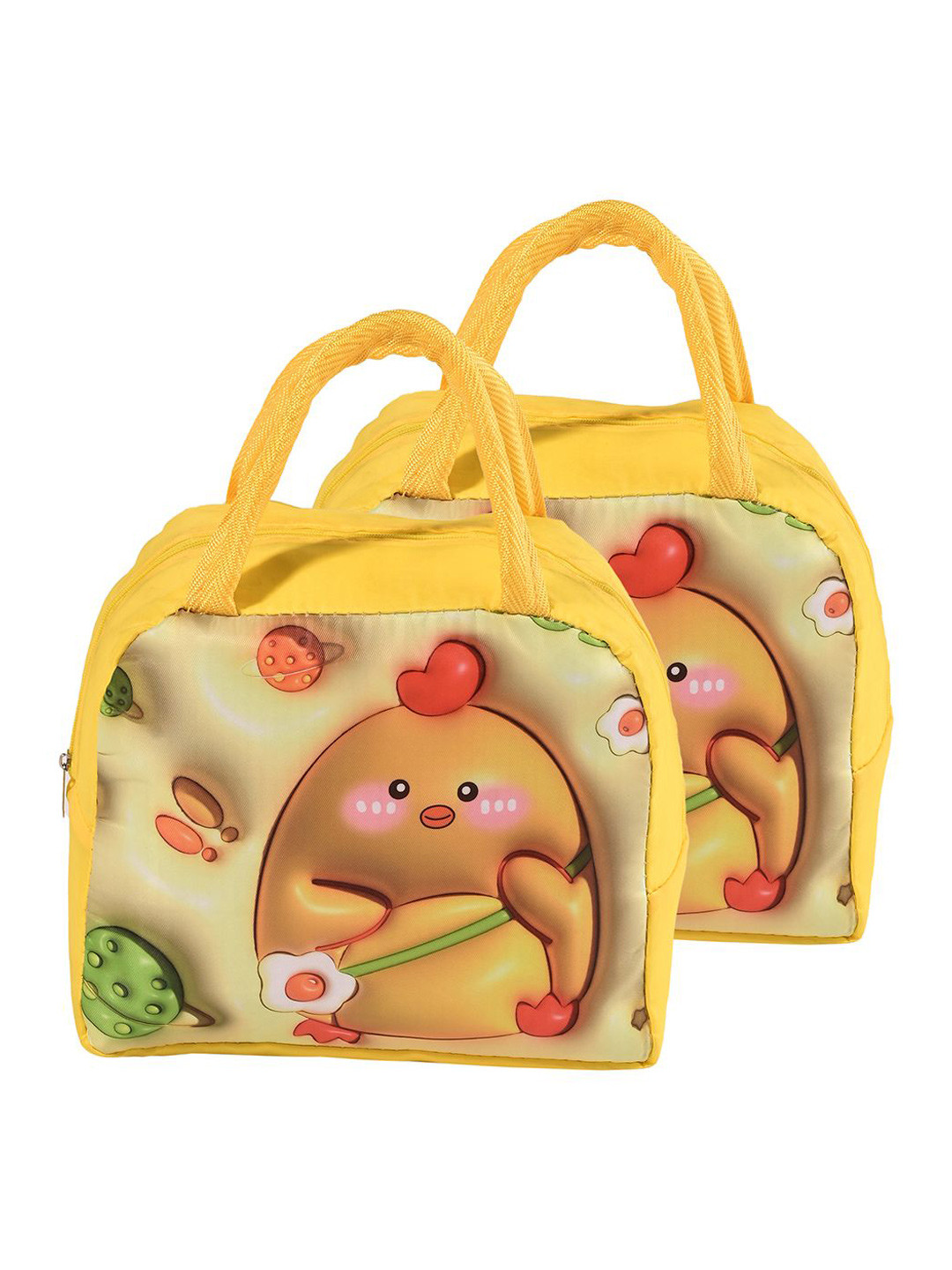 

Kuber Industries Set of 2 Other Prints Lunch bags Travel Accessory, Yellow