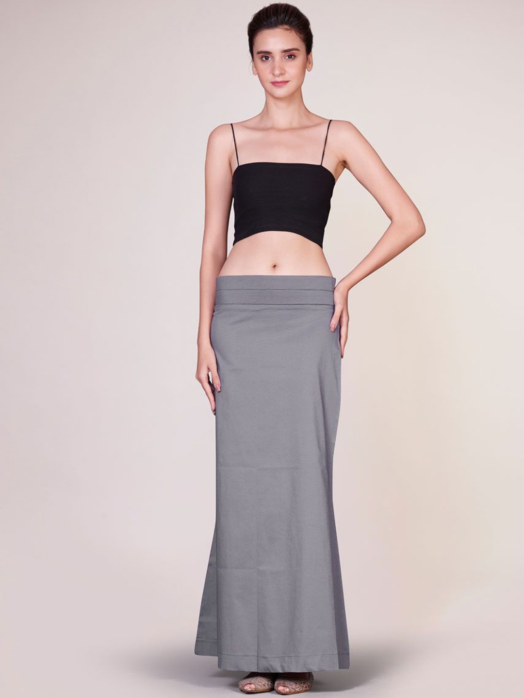 

I AM BY DOLLY JAIN D'Coat Simple With Extender Pettocoat Saree Shapewear, Grey