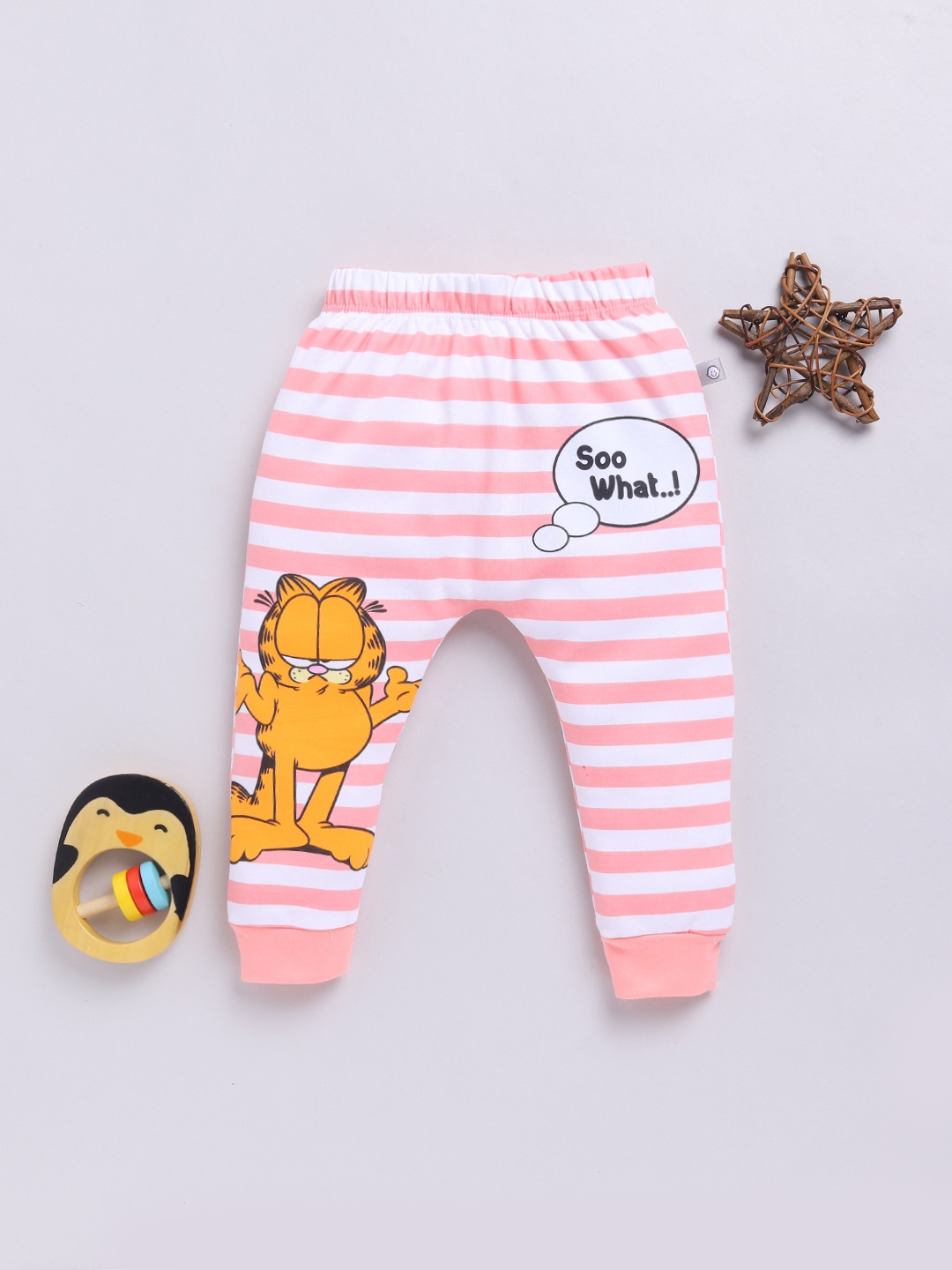 

YK X Tinyo Infant Girls Garfield Printed Pure Cotton Diaper Pants, Coral