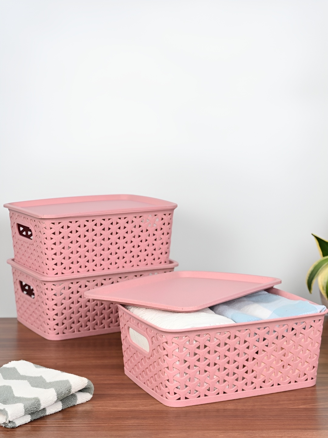 

eha Pink 3 Pieces Water Resistant Baskets