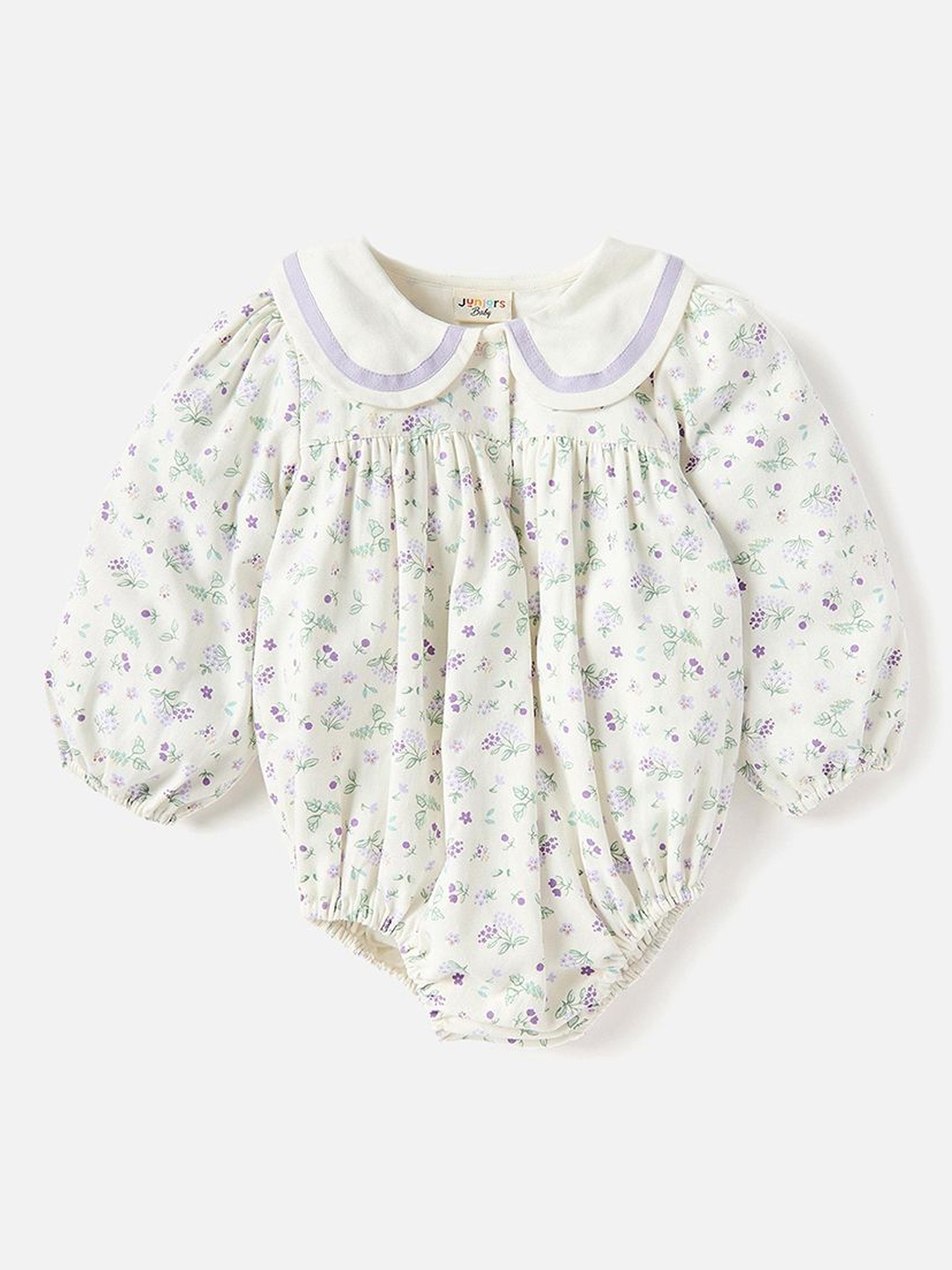

Juniors by Babyshop Infant Girls Floral Printed Pure Cotton Long Sleeve Bodysuit, White