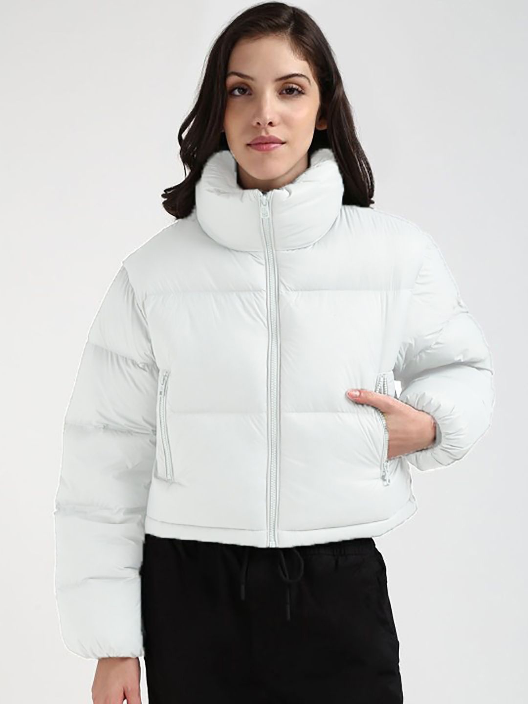 

Stylecast X Kotty Women Solid Crop Insulator Puffer Jacket, White