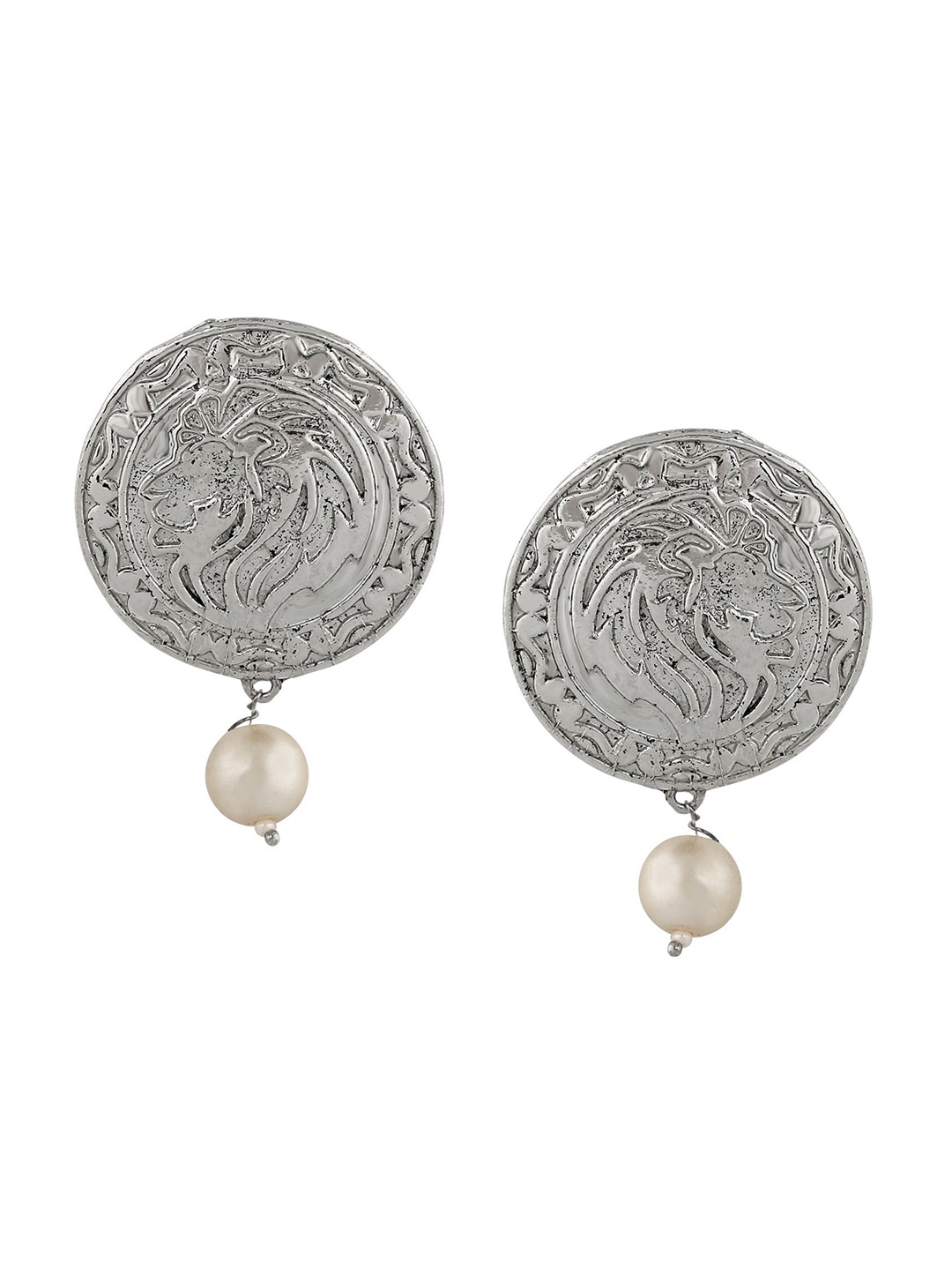

Stefan Rhodium Plated Beaded Oxidised Drop Earrings, Silver