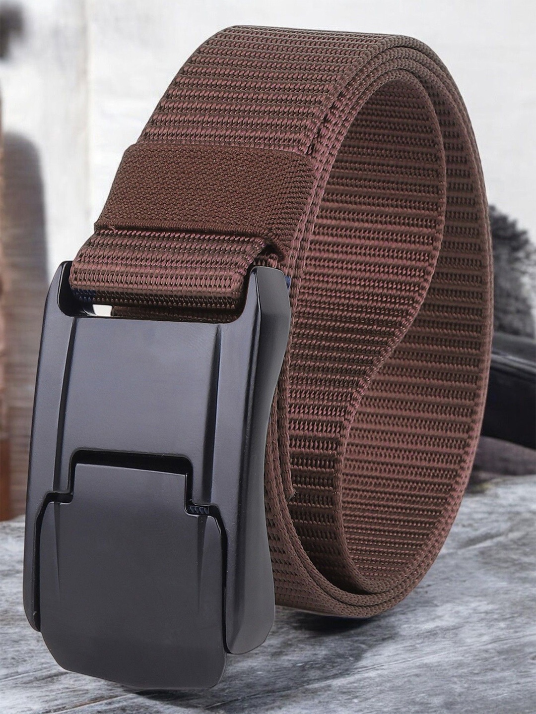 

glitchez Men Textured Formal Belt, Brown