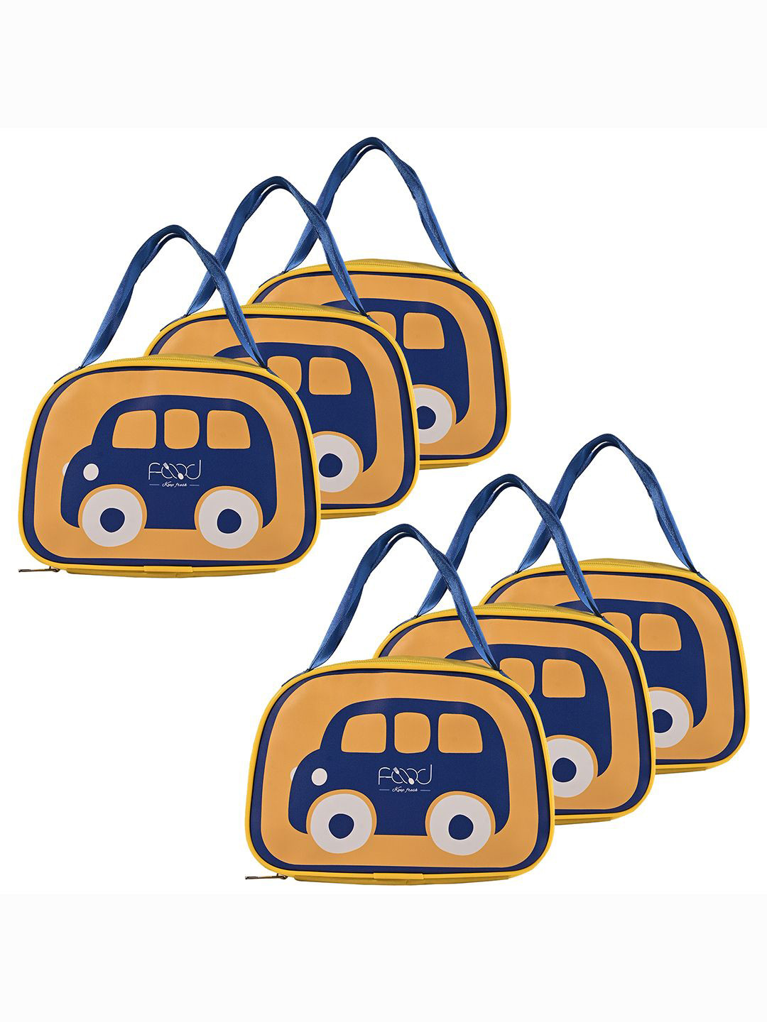 

Kuber Industries Set of 6 Other Prints Lunch Bags Travel Accessory, Yellow