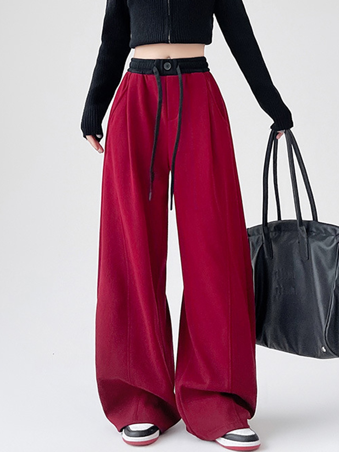 

LULU & SKY Women Cotton Loose Fit Trouser, Red