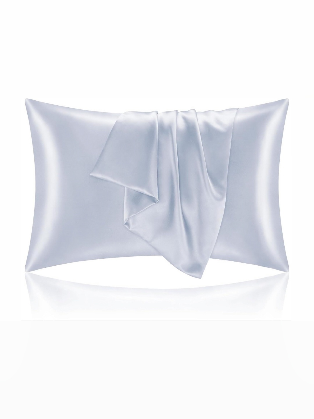 

DEHMAN White 2 Pieces Pure Silk Rectangle Pillow Covers