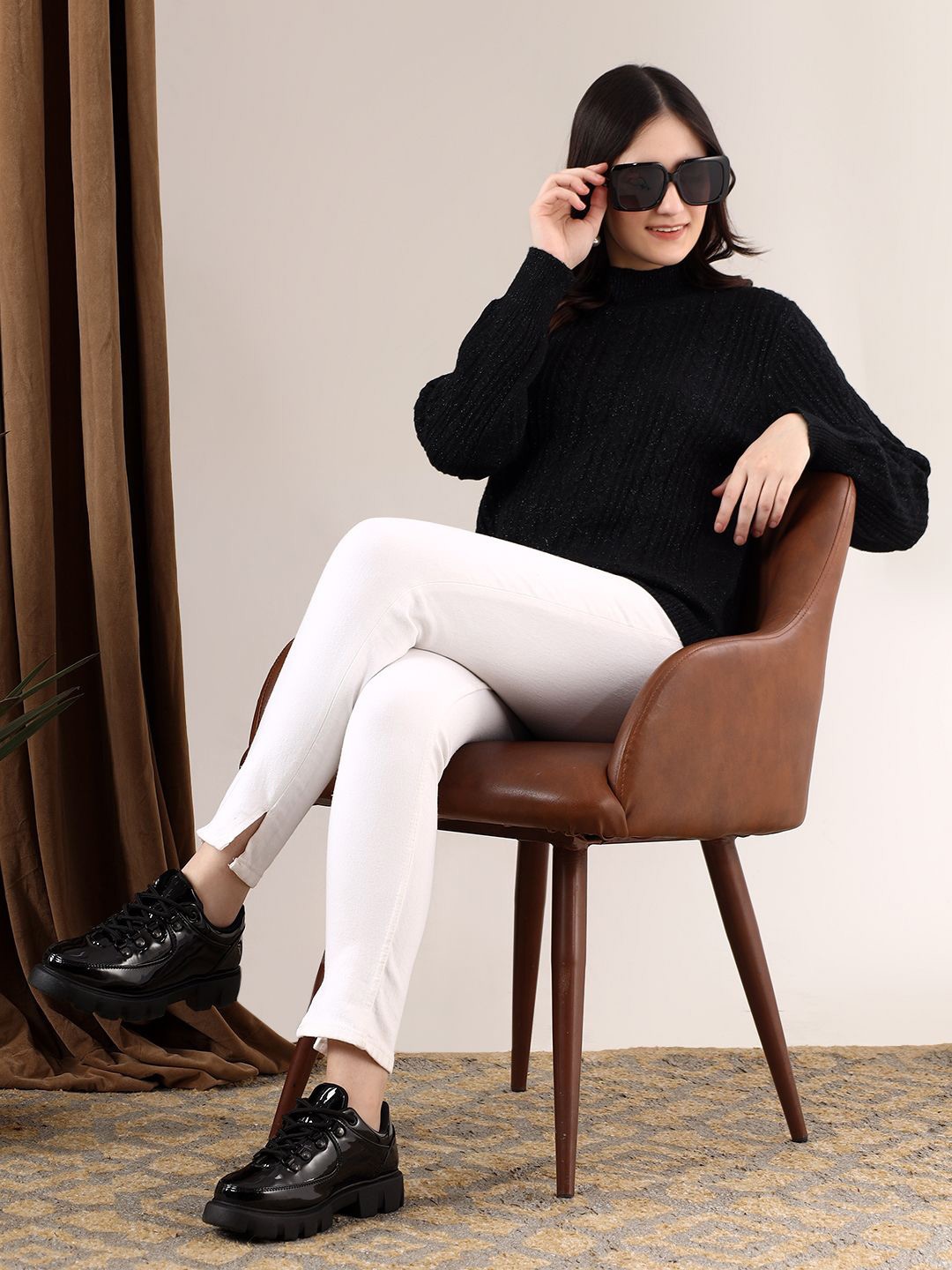 

Stylecast X Kotty Women Round Neck Pullover, Black