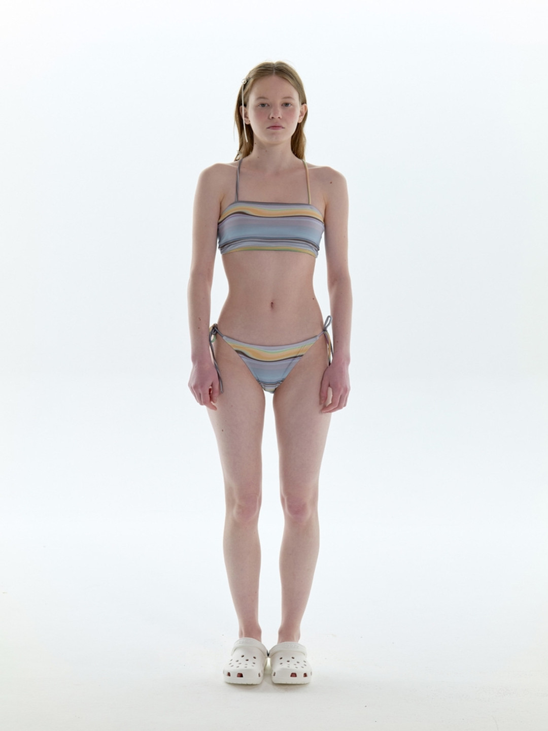 

LULU & SKY Women Striped Two Piece Swim Bikini Set, Blue