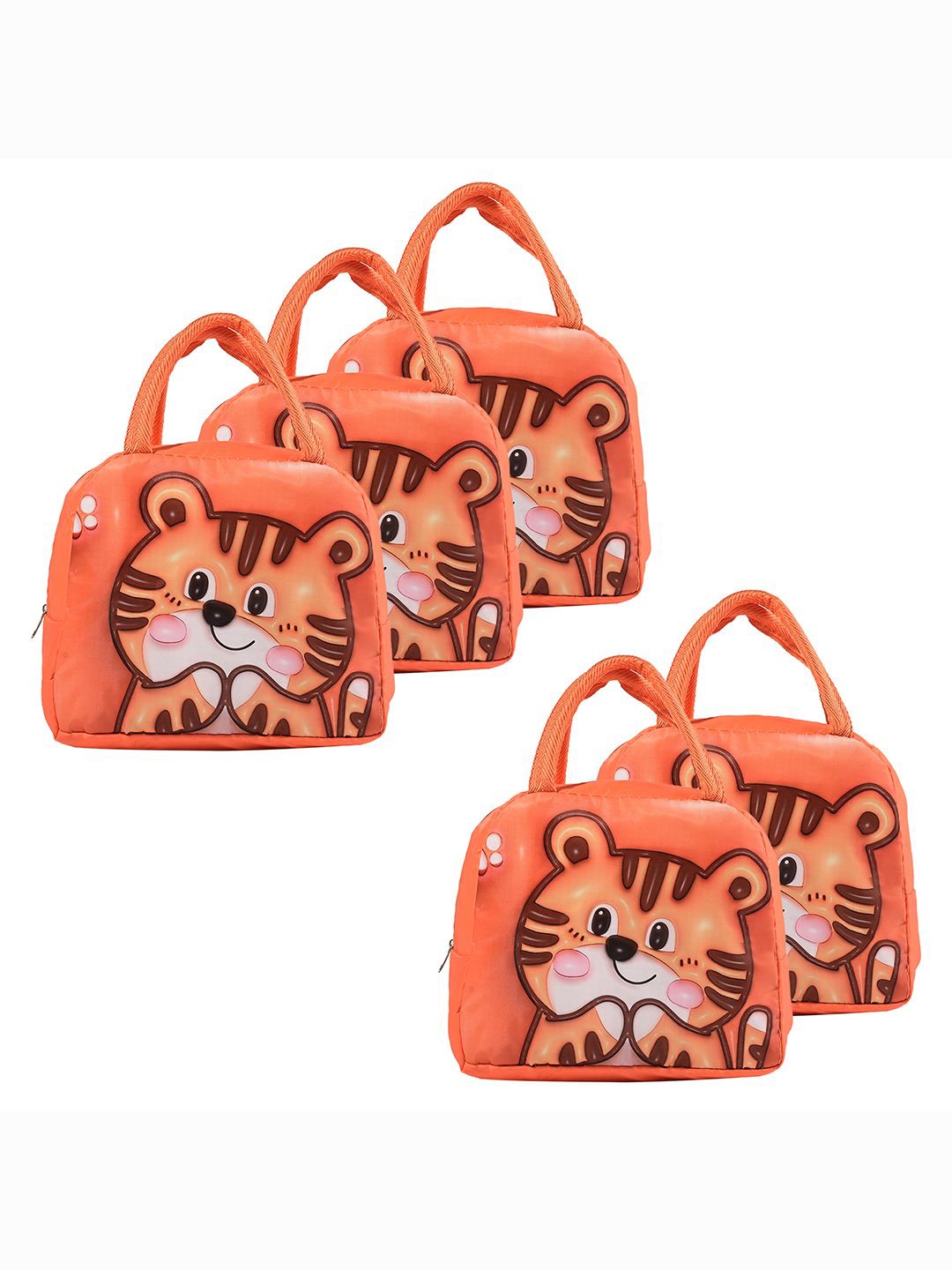 

Kuber Industries Set of 5 Other Prints Lunch Bags Travel Accessory, Orange