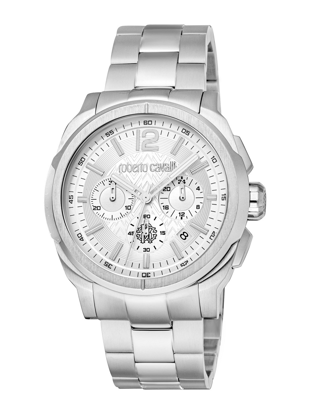 

Roberto Cavalli Men Embellished Dial & Stainless Steel Straps Analogue Watch RC5G085M0015, Silver