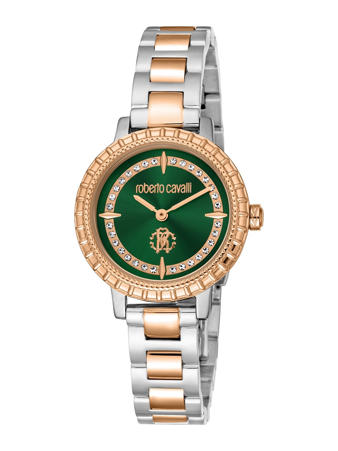 

Roberto Cavalli Women Embellished Dial & Stainless Steel Straps Analogue Watch RC5L082M0065, Multi