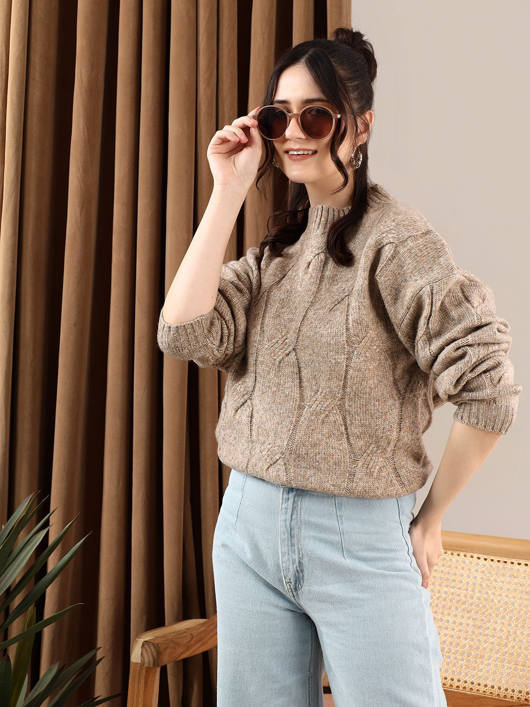 

Stylecast X Kotty Women Pullover Sweaters, Brown