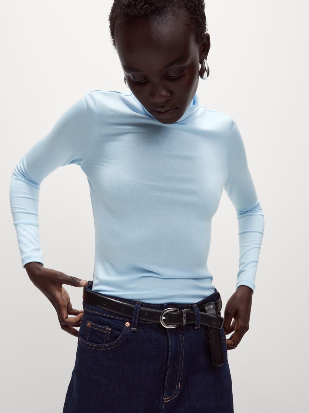 

Marks & Spencer Women High Neck Top, Blue