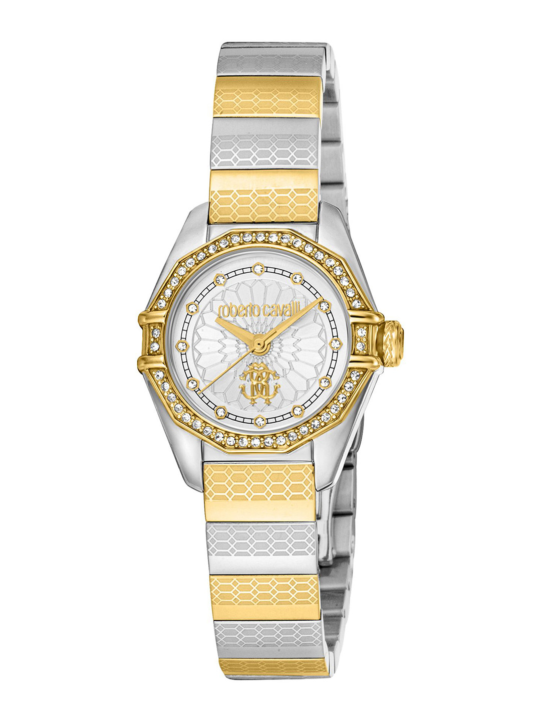 

Roberto Cavalli Women Embellished Dial & Stainless Steel Straps Analogue Watch RC5L054M0085, Multi