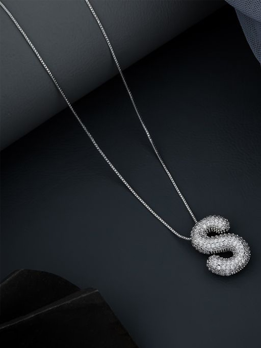 

SKY SHOPPERS Unisex Silver-Plated Cubic Zirconia Studded Chain