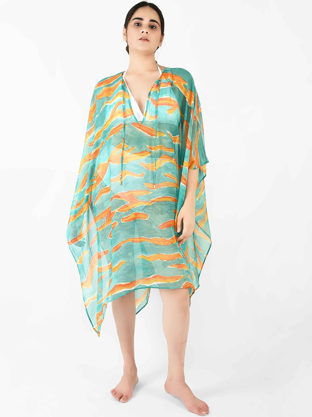 

Blissence Printed Cover Up Top, Green