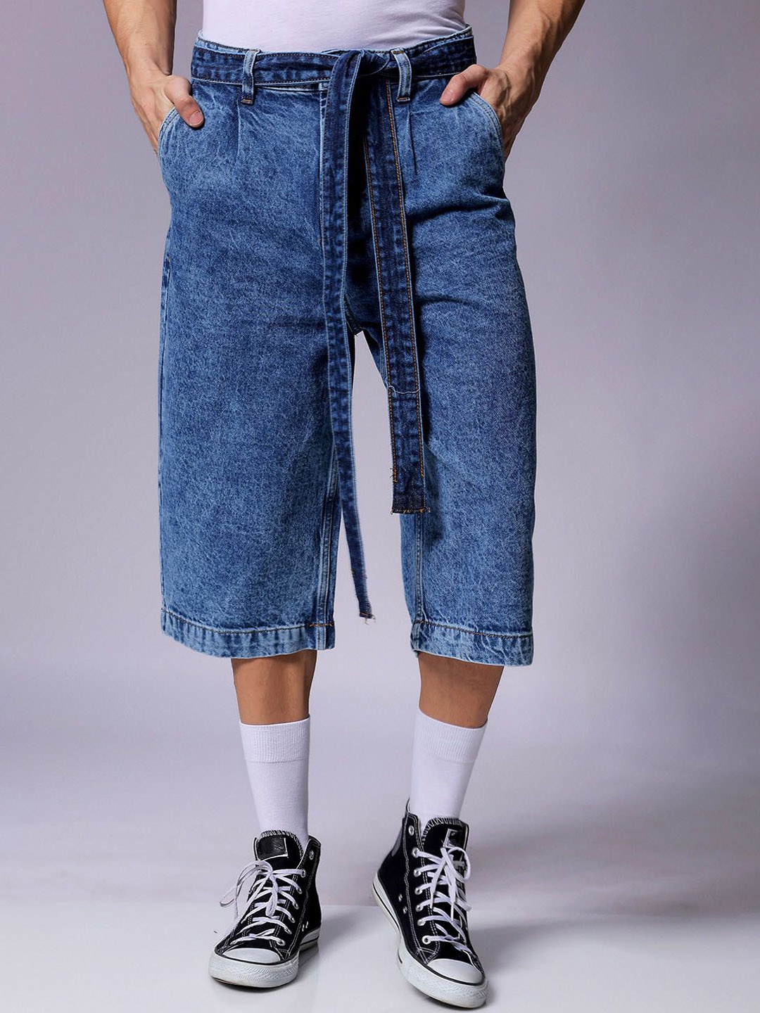 

The Indian Garage Co Men Cotton Relaxed Fit Jorts, Blue