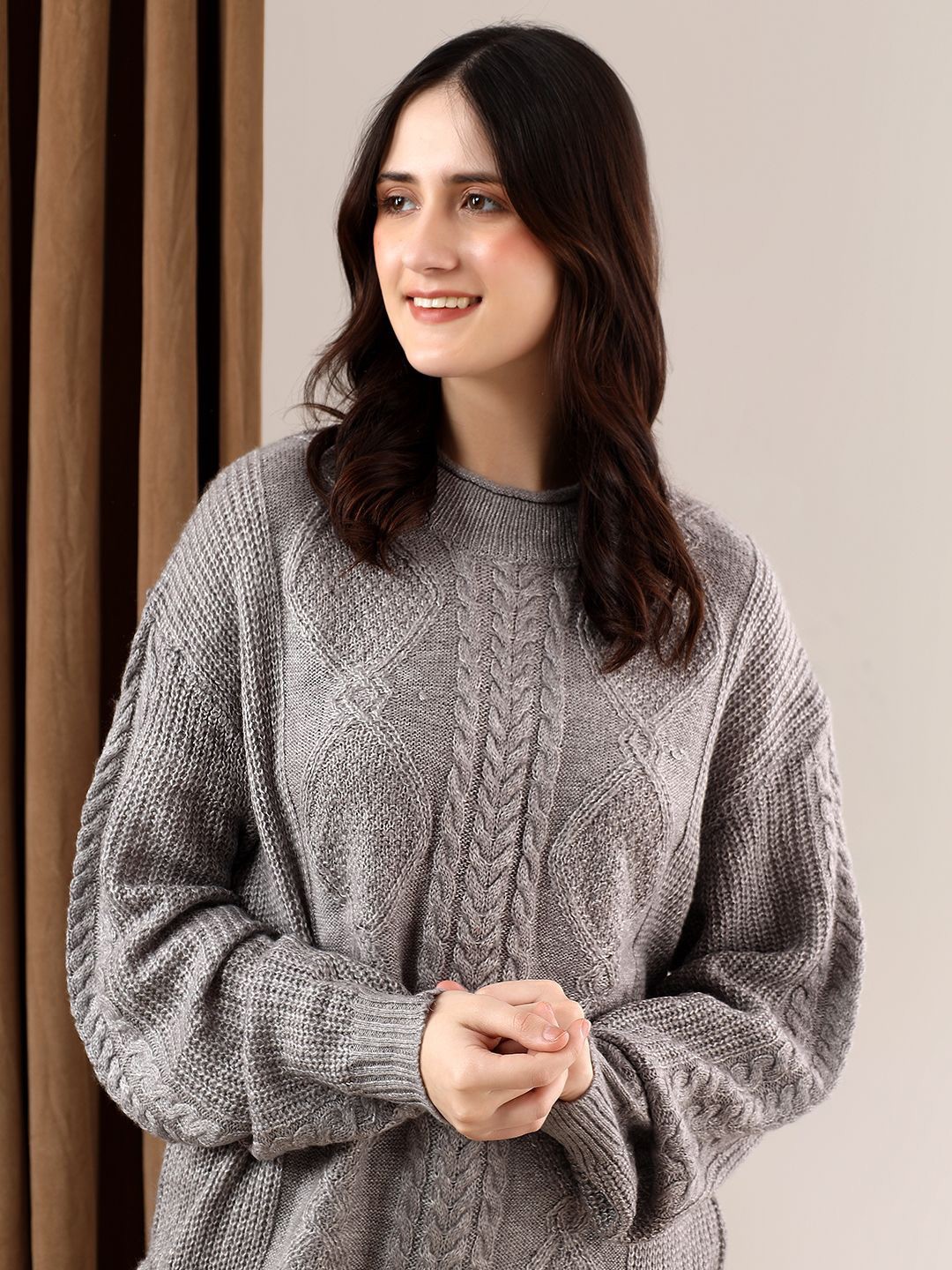

Stylecast X Kotty Women Turtle Neck Pullover Sweater, Grey