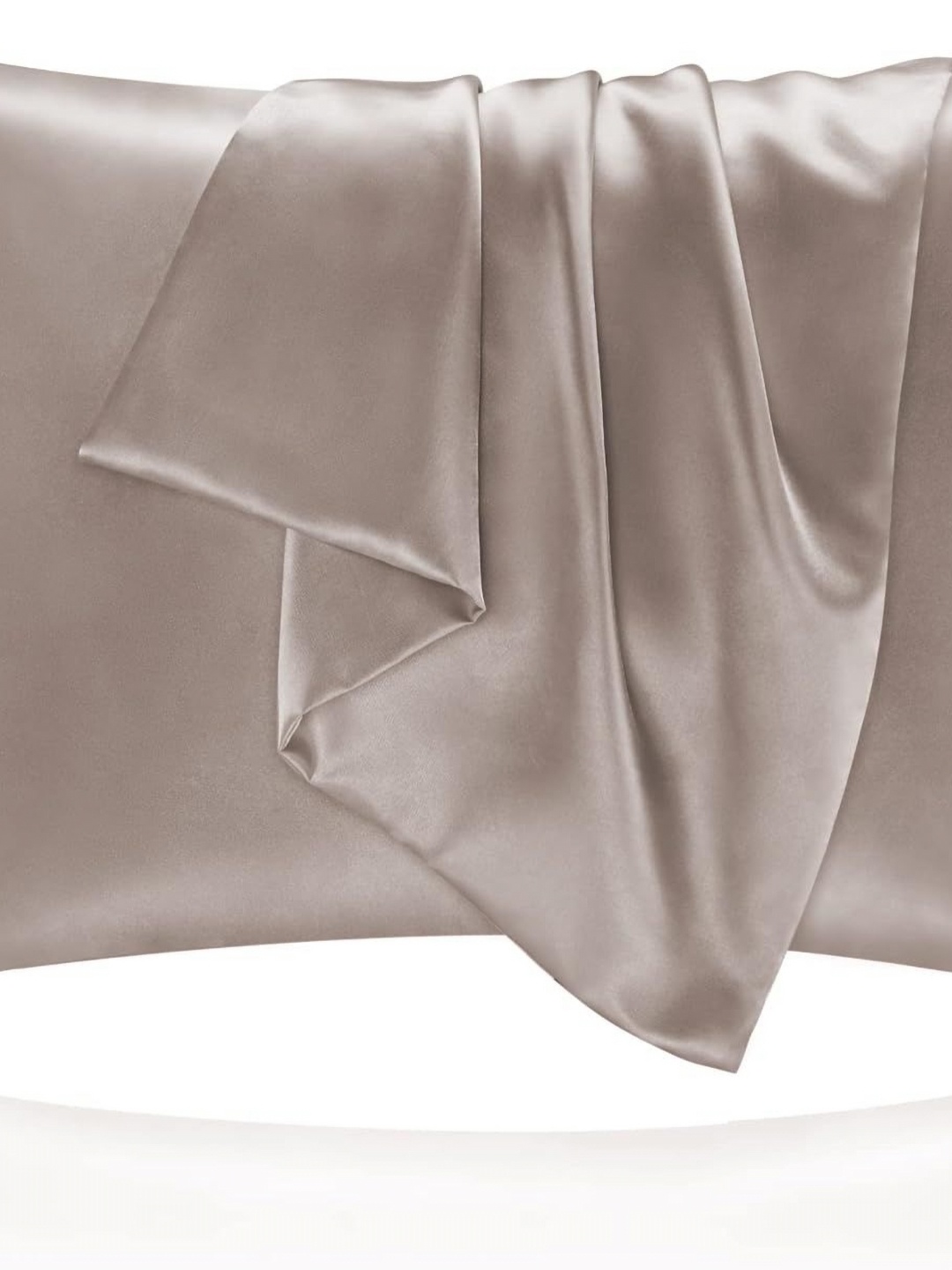 

DEHMAN Taupe 2 Pieces Pure Silk Square Pillow Covers