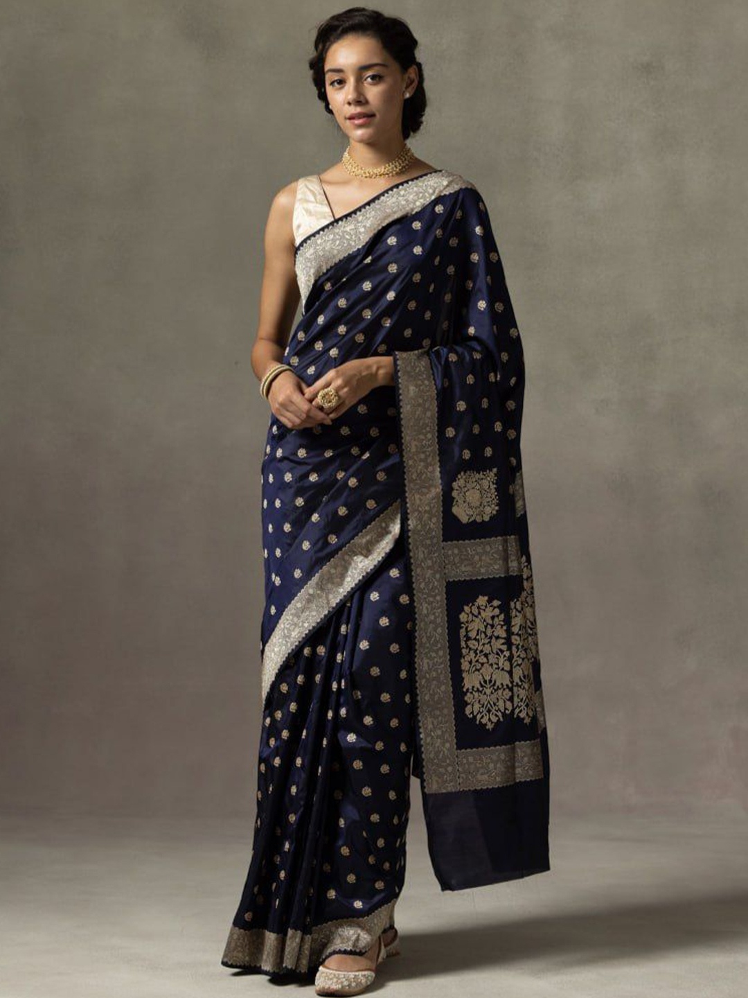 

Visit Wear Woven Design Zari Pure Silk Banarasi Saree, Blue