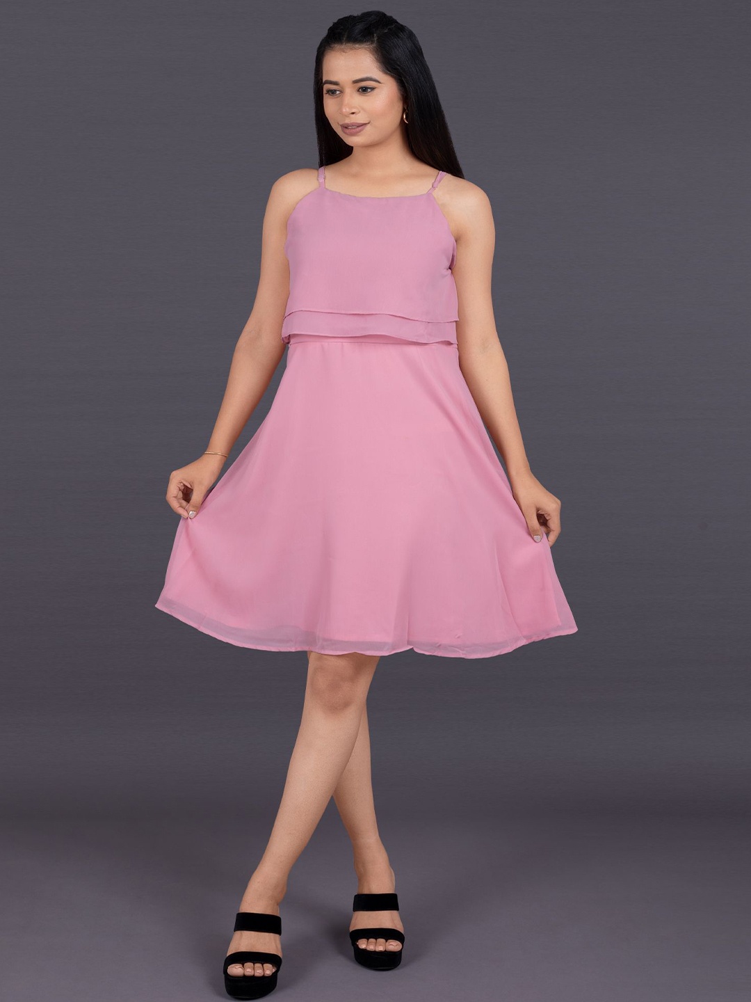 

La Aimee Women A-Line Dress, Magenta