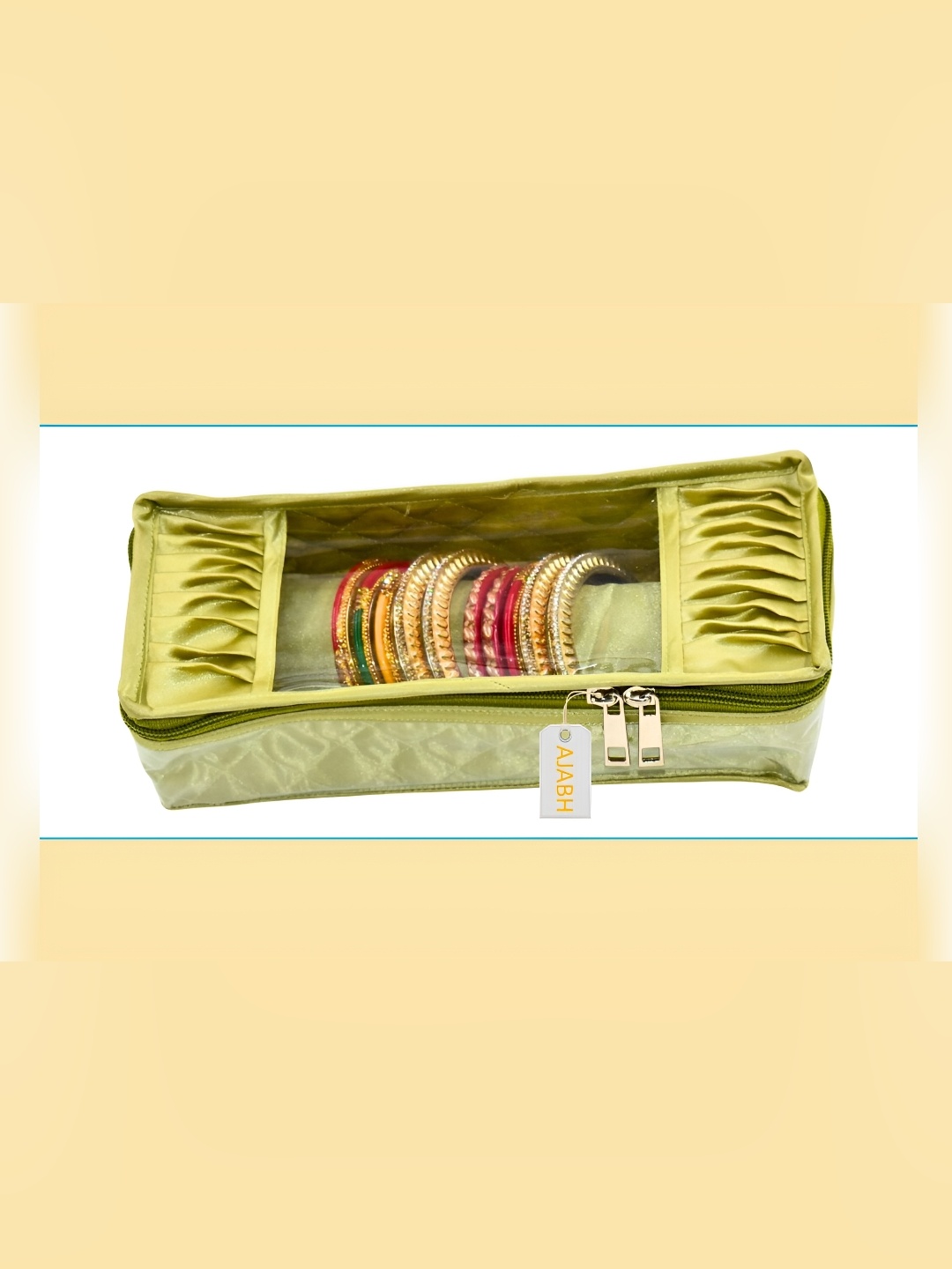 

Ajabh Green & Gold Toned Satin Roll Bengal Box