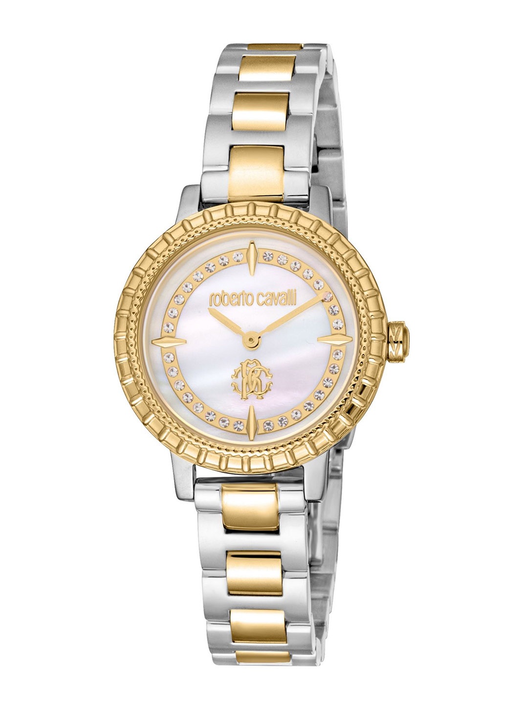 

Roberto Cavalli Women Embellished Dial & Stainless Steel Straps Analogue Watch RC5L082M0055, Multi