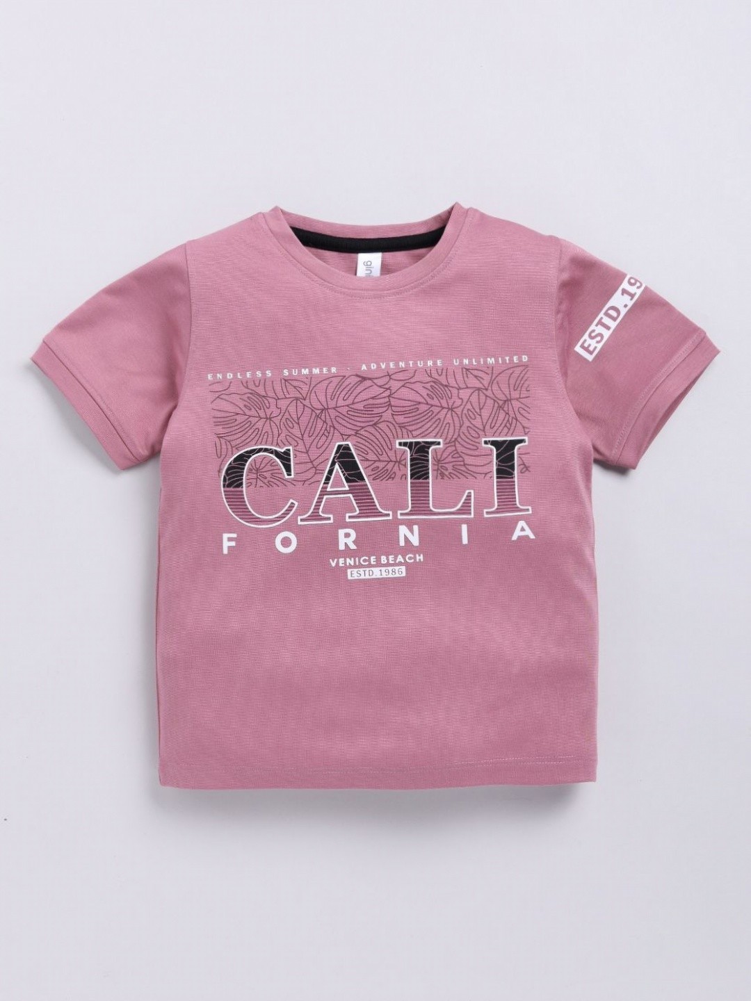 

Ginie Boys Typography Printed Round Neck T-shirt, Pink
