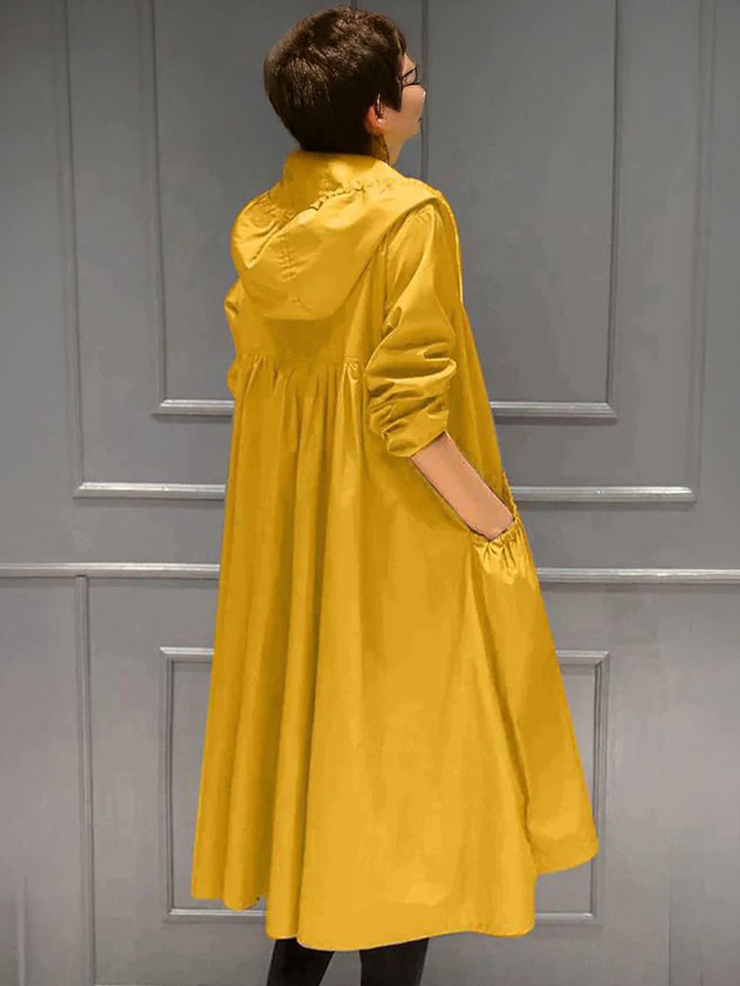 

StyleCast Women Hooded Knee-Length Coats, Yellow