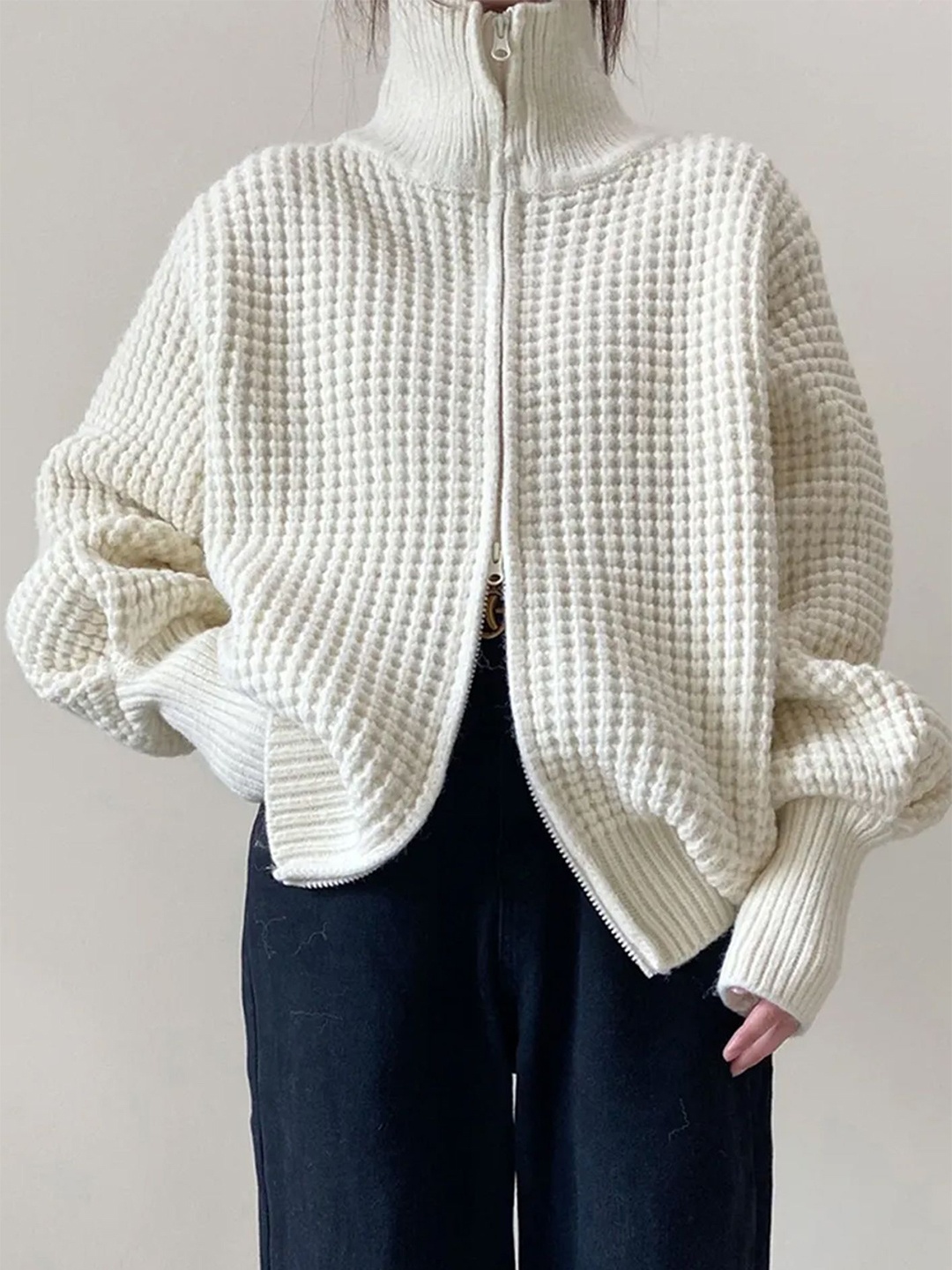 

LULU & SKY Women Cable Knit Cardigan, White
