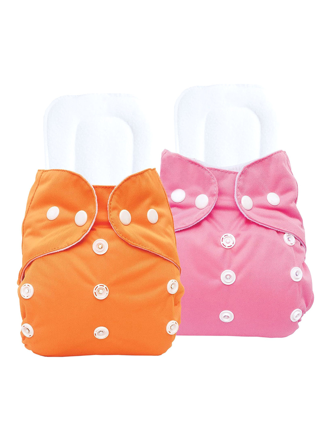 

Kritiu Set Of 2 Reusable Waterproof Cloth Diaper With Insert Pad, Pink
