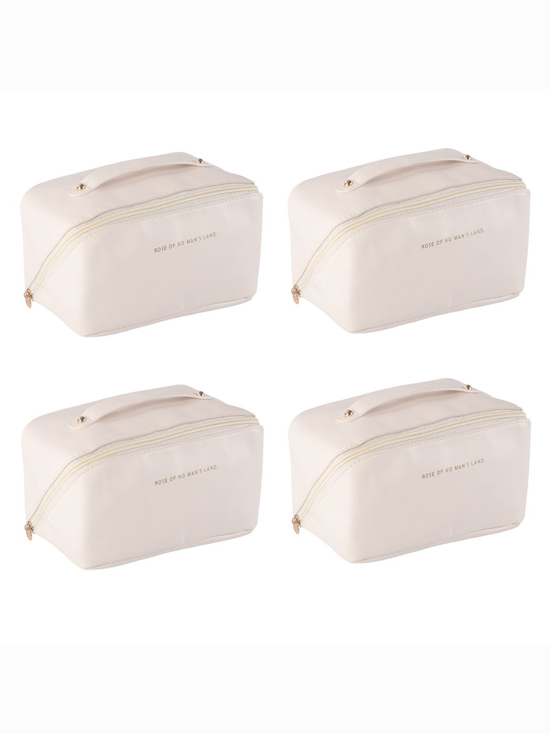 

Kuber Industries Adults Set of 4 Solid Toiletry Pouch Travel Accessory, Beige