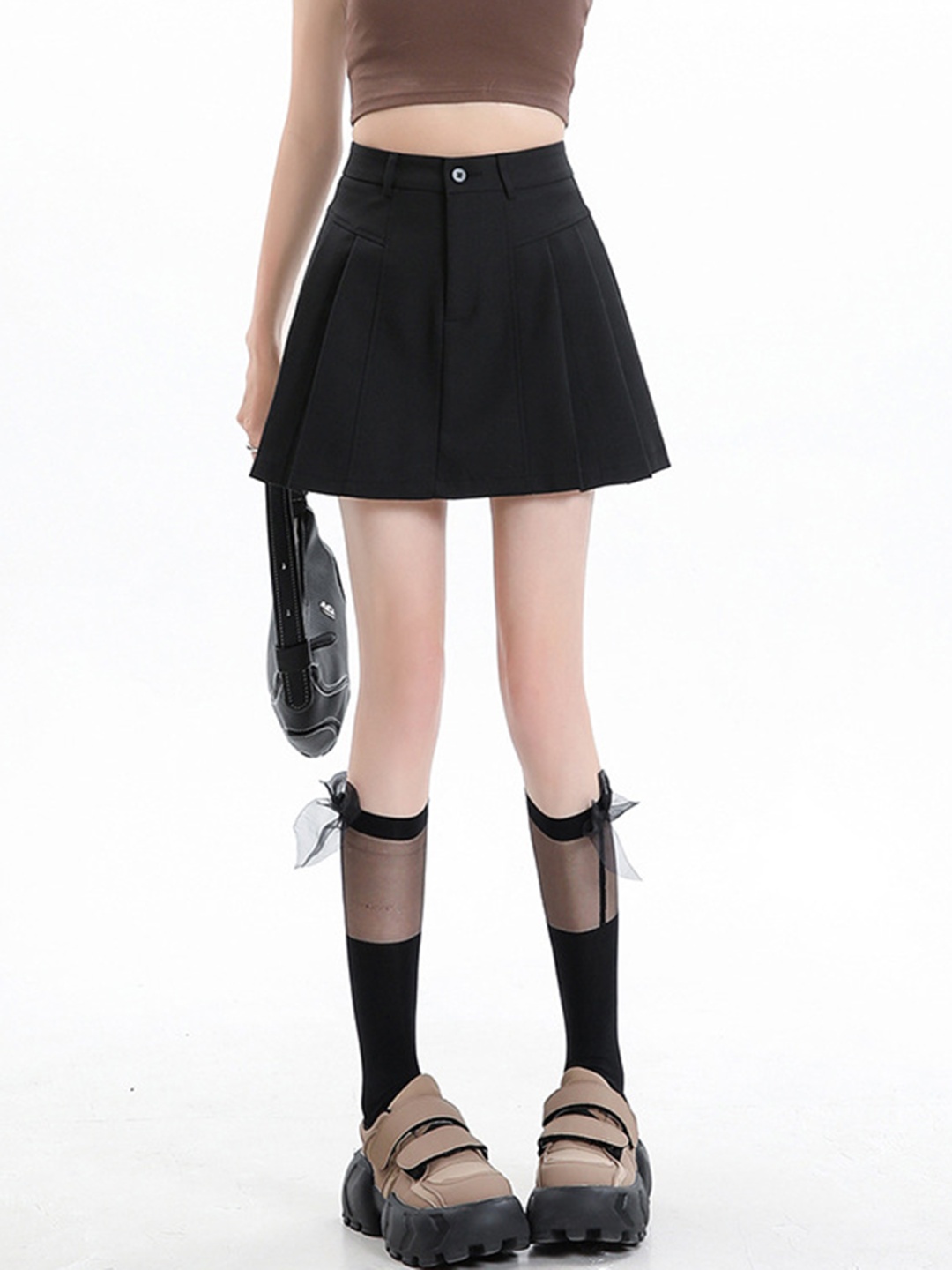 

LULU & SKY Women Pleated A-Line Mini Skirt, Black