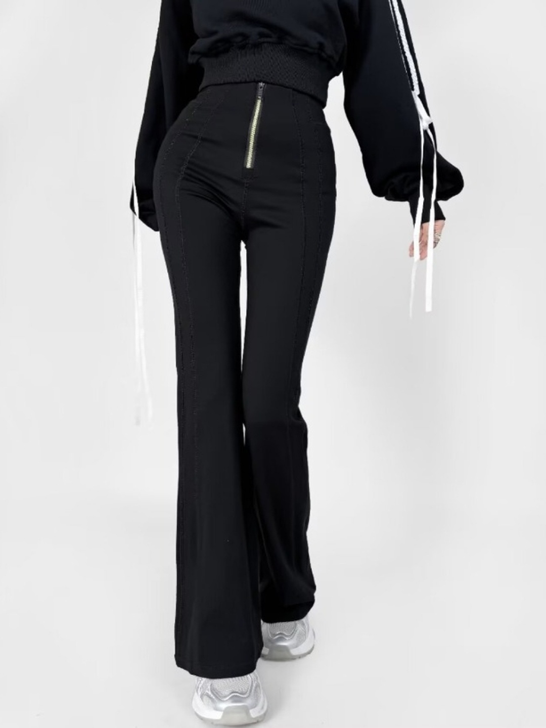 

LULU & SKY Women High-Rise Wide Leg Trousers, Black