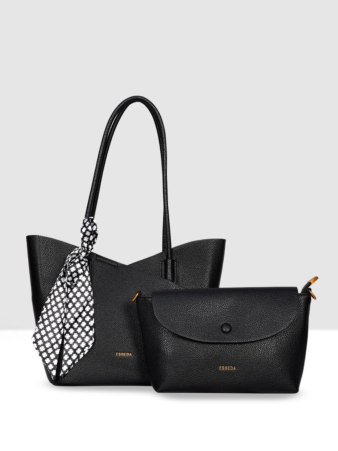 

ESBEDA PU Swagger Shoulder Bag with Tasselled, Black