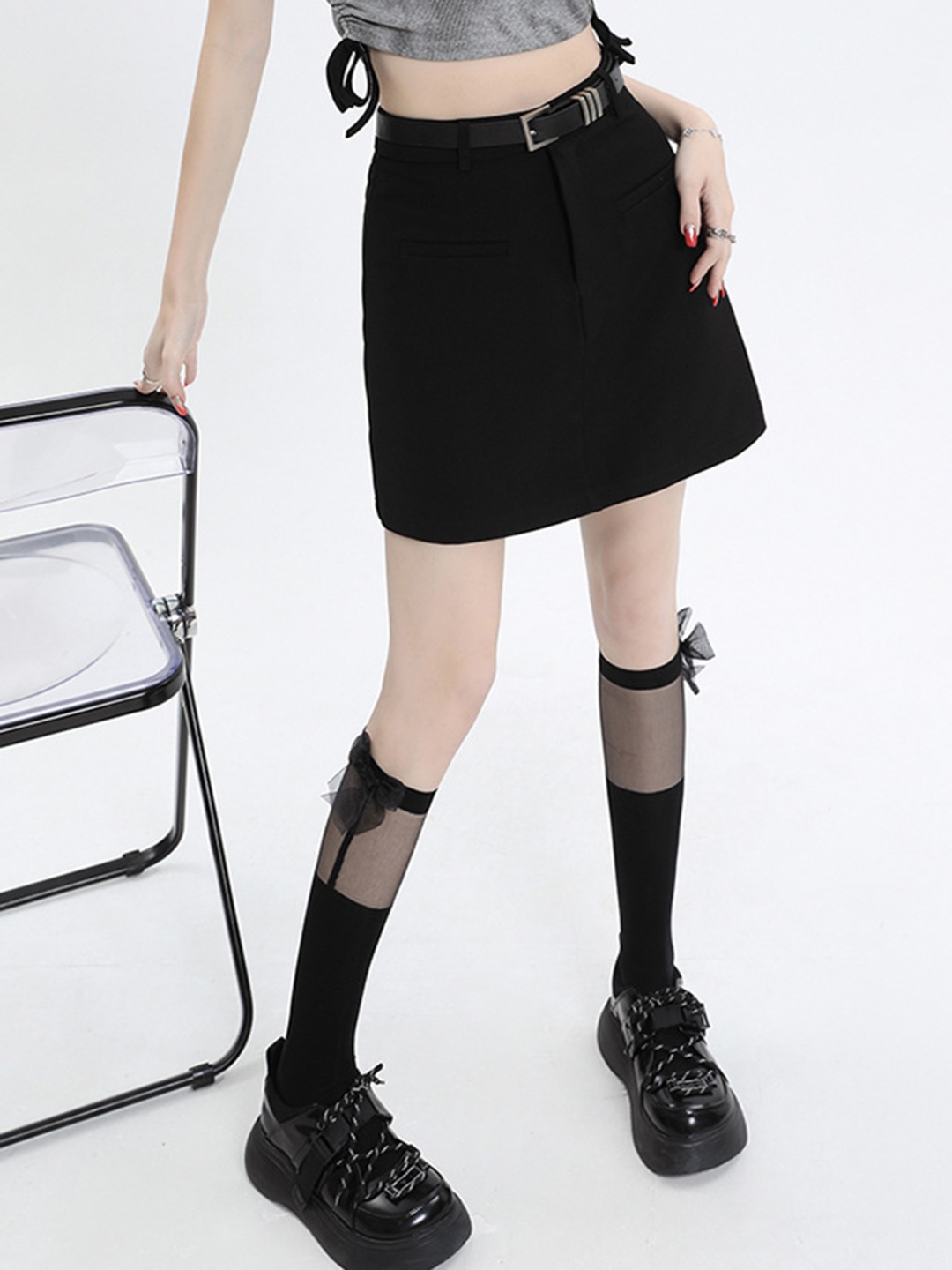 

LULU & SKY Women A-Line Mini Skirt, Black
