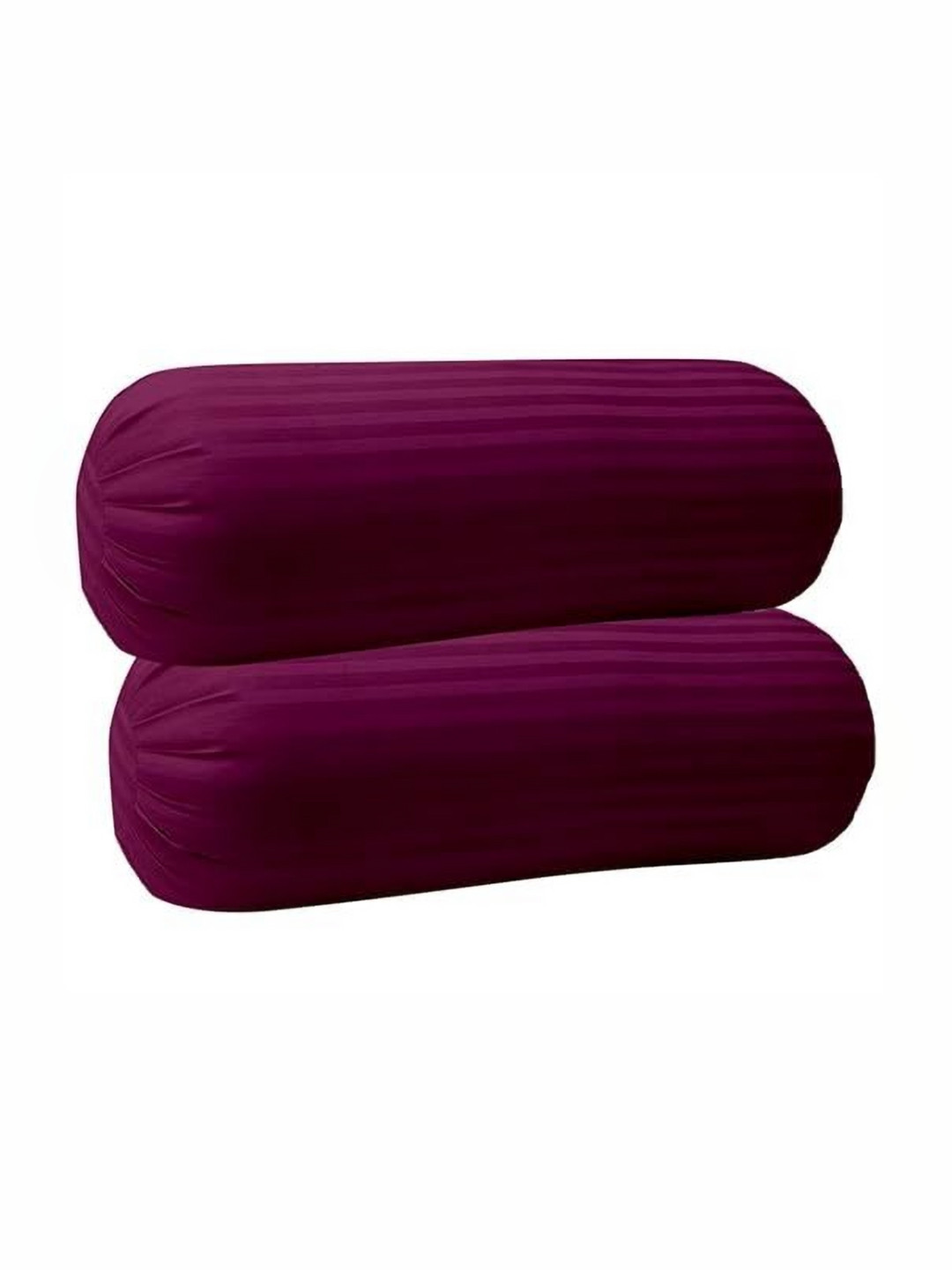 

Trance Home Linen Purple 2 Pieces Striped Pure Cotton 200TC Bolster Covers